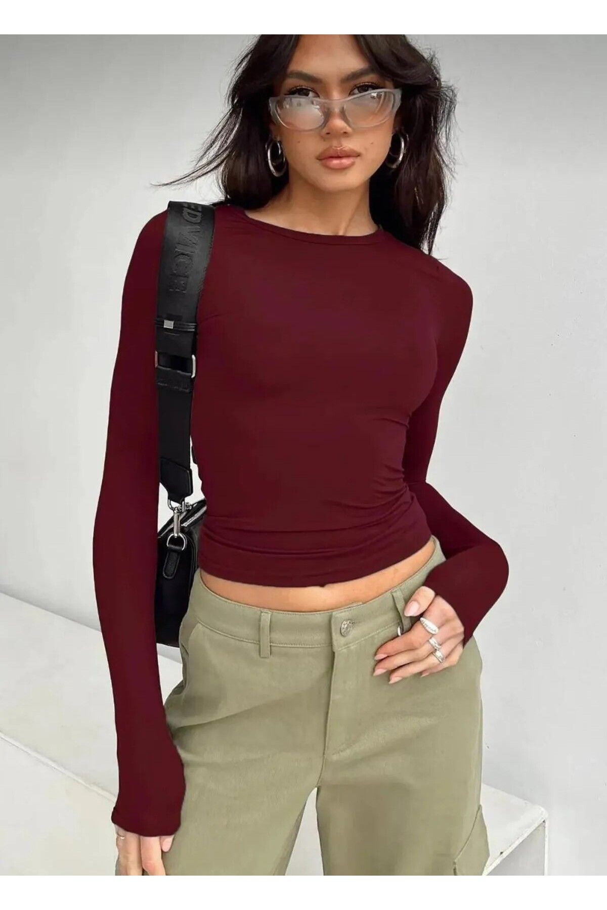 Lotus Bisiklet Yaka Basic Uzun Kollu Likralı Body