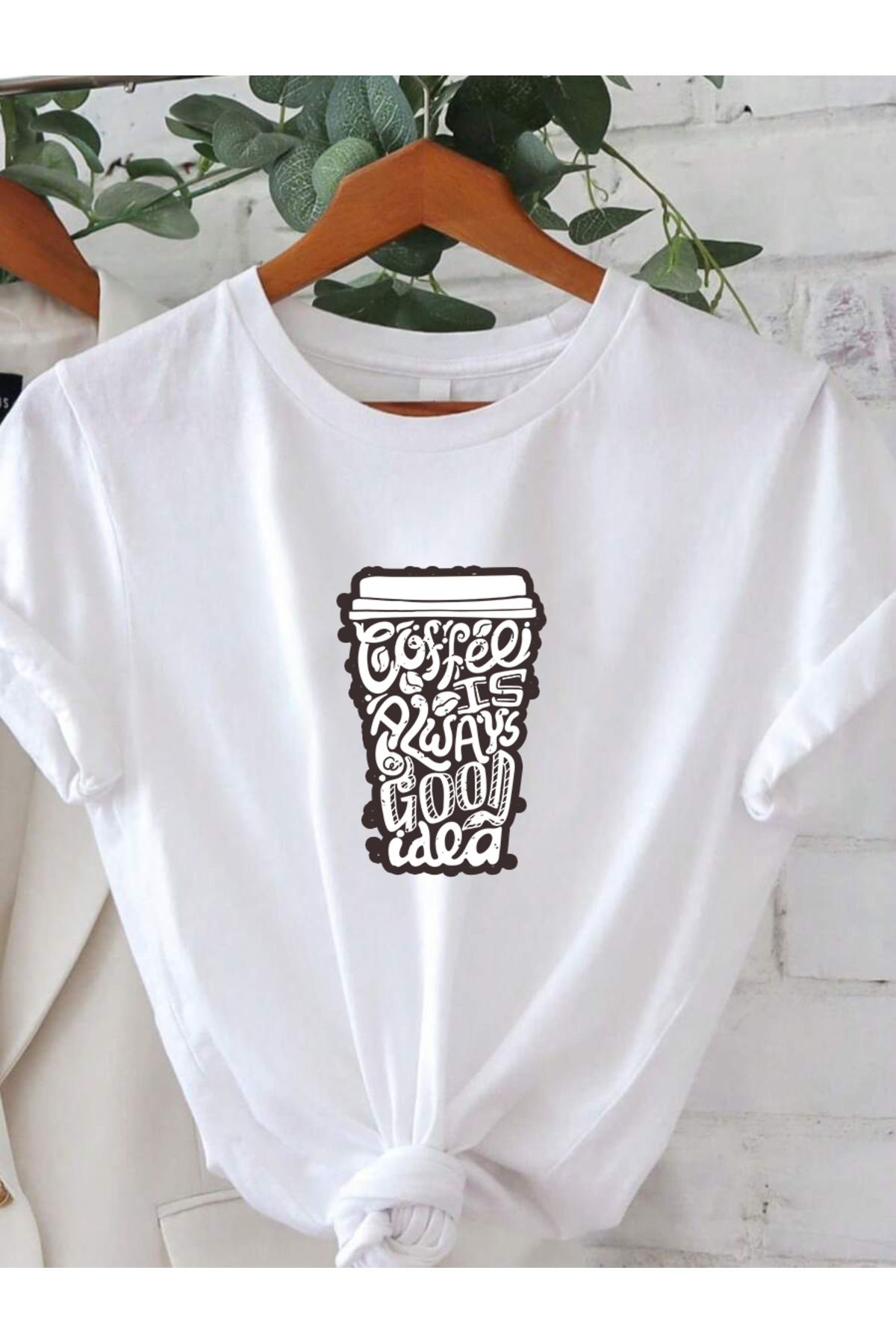 uyguntarz Unisex Kahve Severlere Özel Tasarım Basklı Tshirt