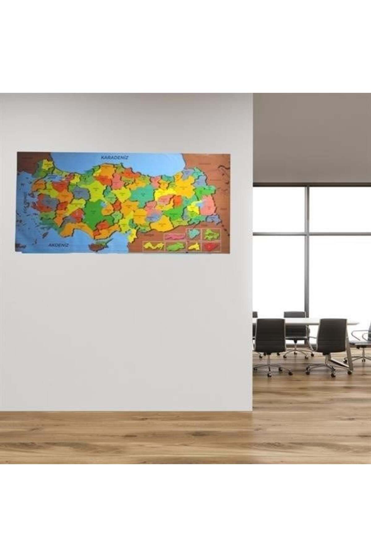 swilex Renkli Türkiye Haritası Manyetik Yapıştırıcı Gerektirmeyen Duvar Stickerı 118 CM * 56 CM