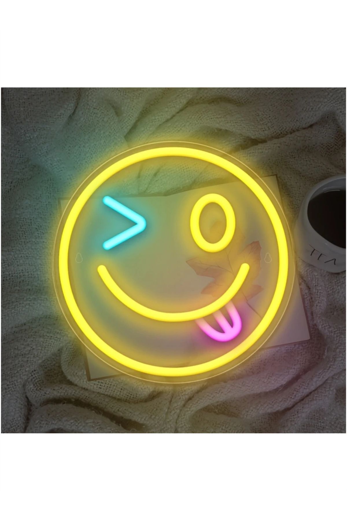 abcofis neon gülenyüz dekor
