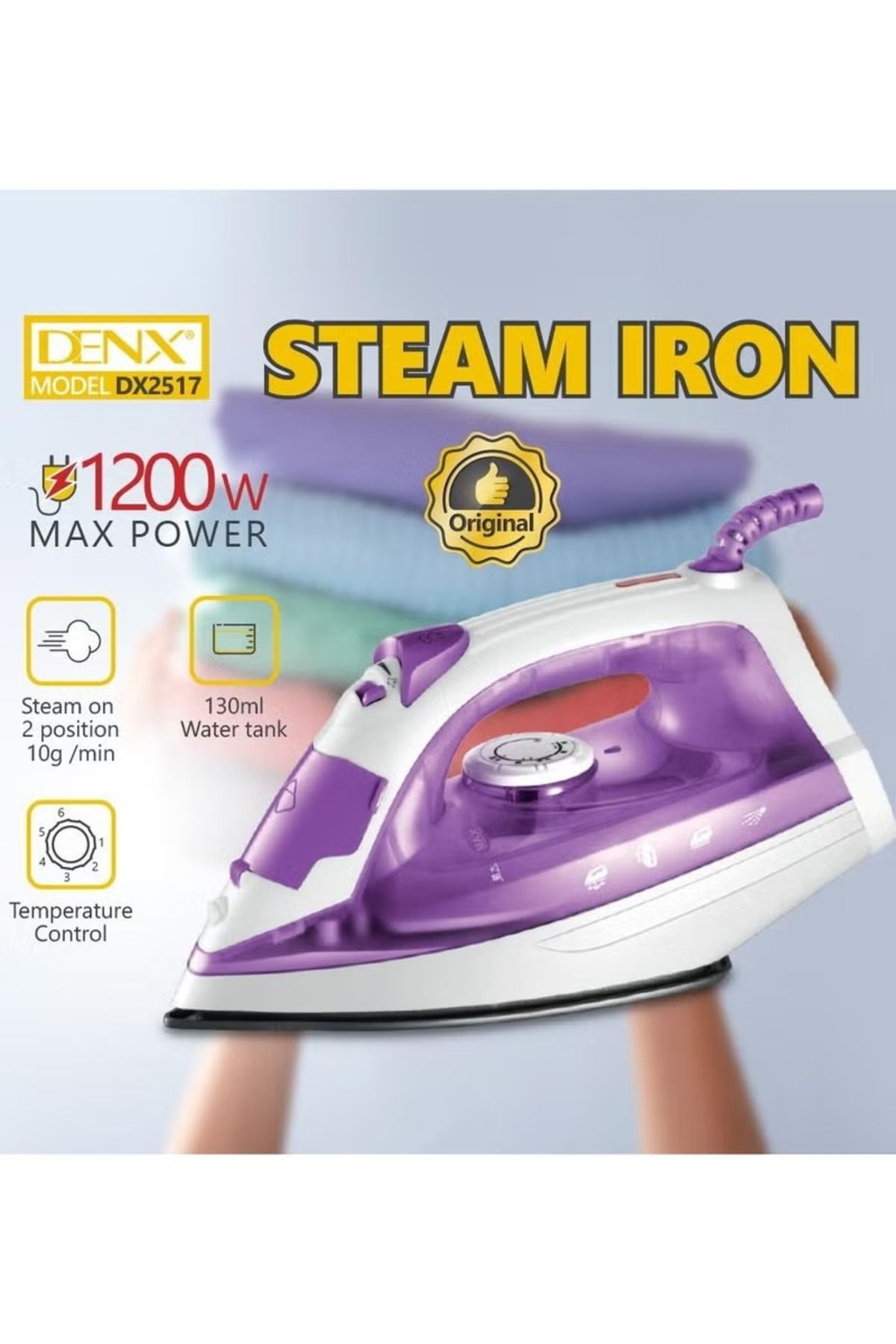 Denx-1200W multifunctional steam iron with heat control function DX2517 5