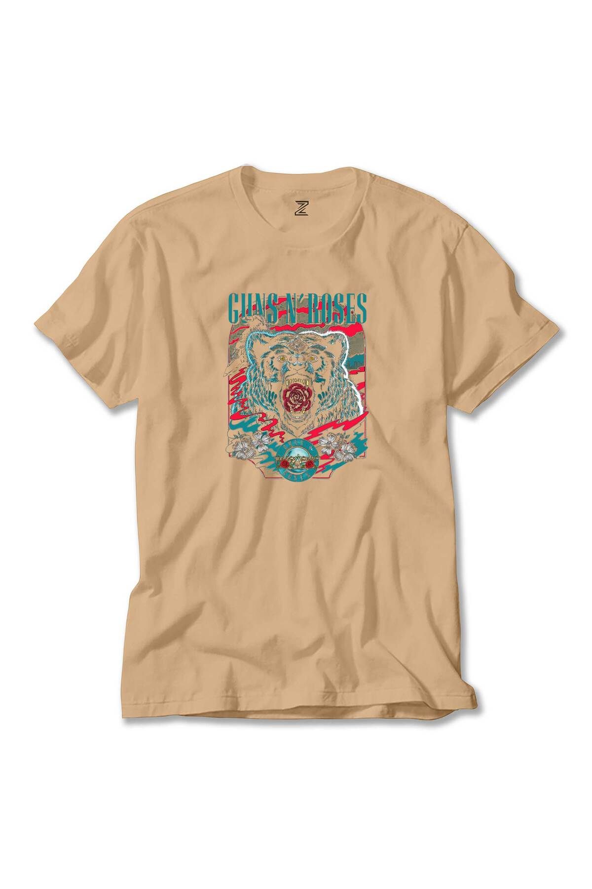 Z zepplin Guns N Roses Bear Krem Tişört