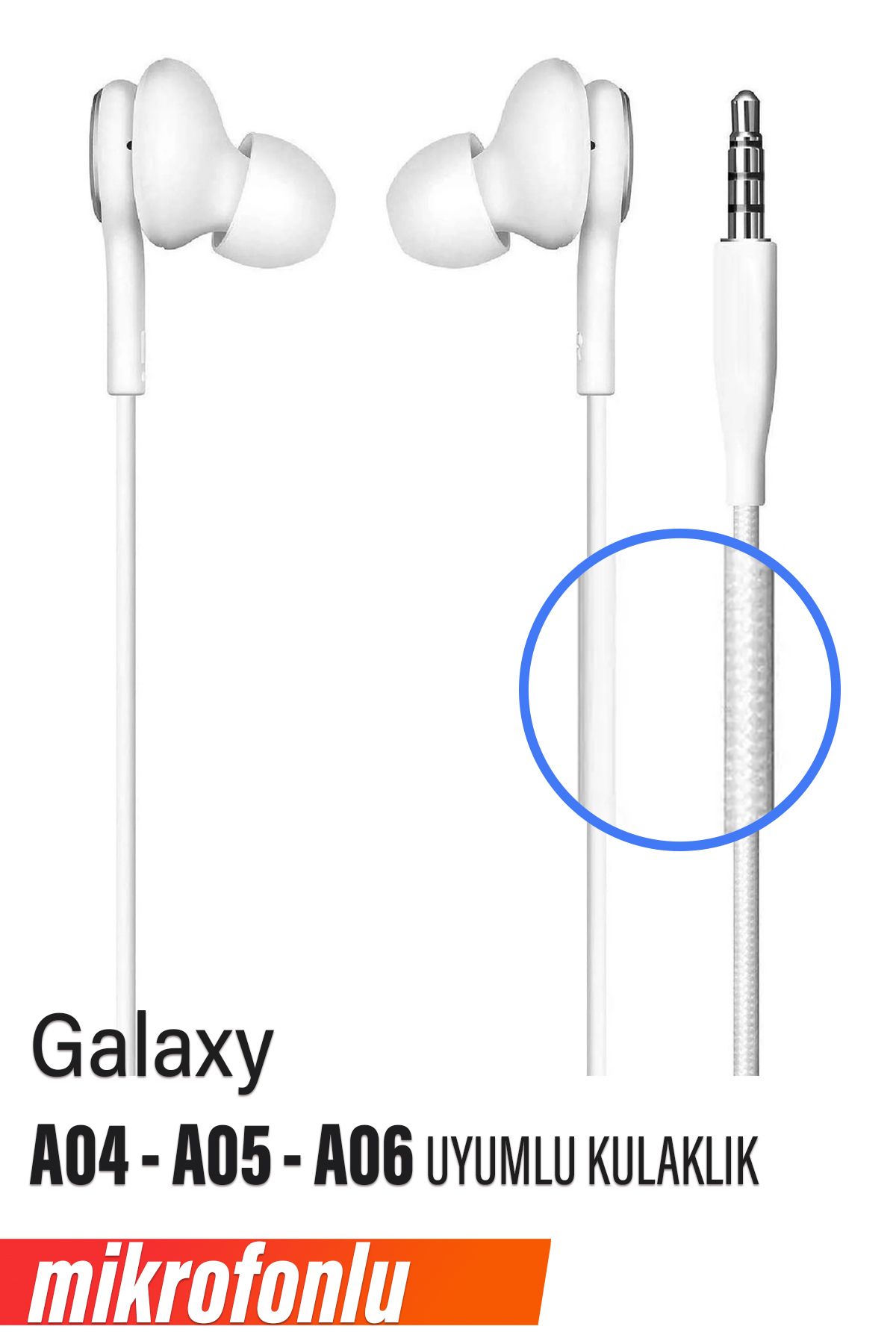 EXENAR Samsung A04 - A05 - A06 Kulaklık Mikrofonlu Silikon Uçlu Beyza