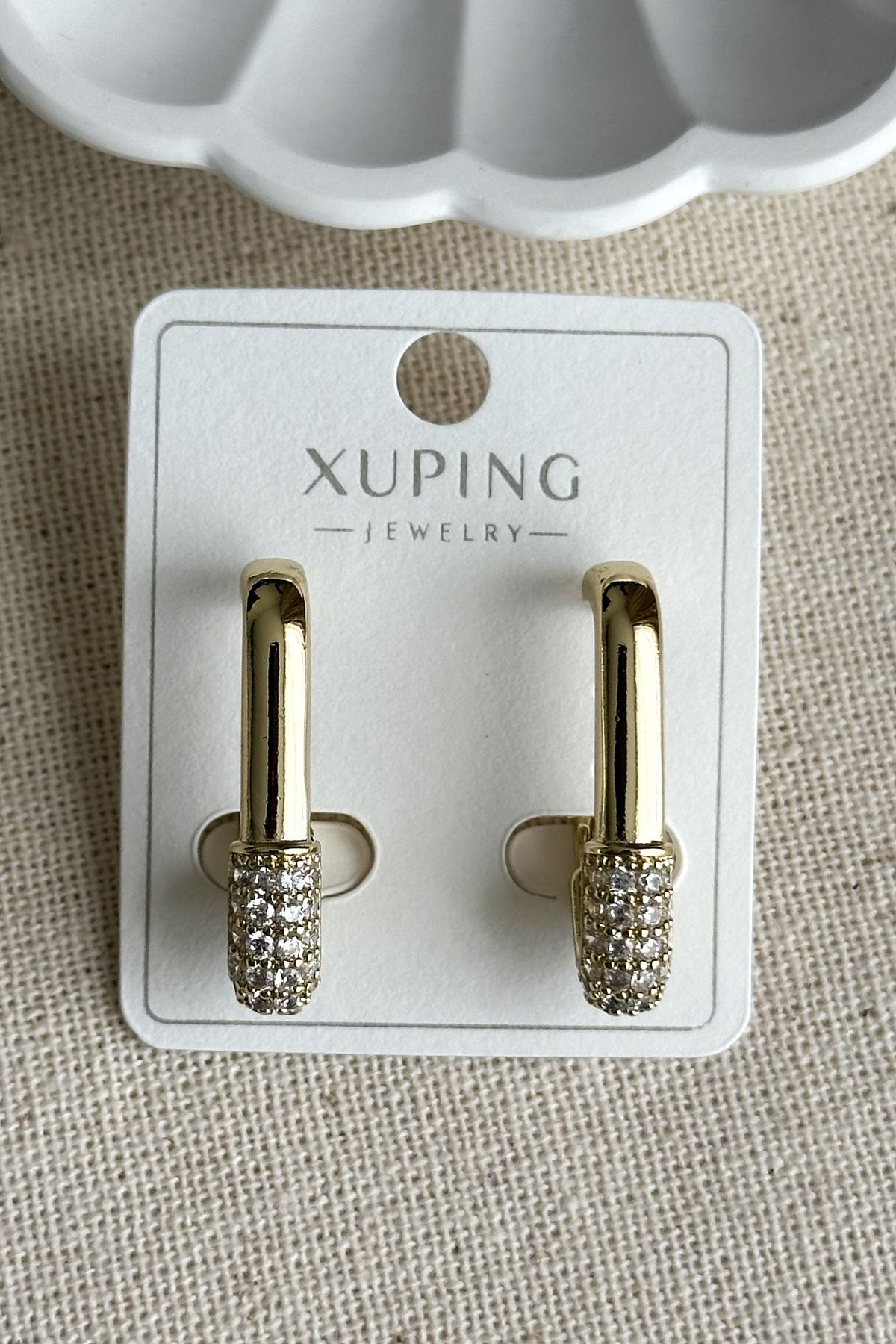 Modacaprea Xuping 14K V Taşlı Kadın Küpe – Kararmaz | Kadın Takı Xuping Küpe