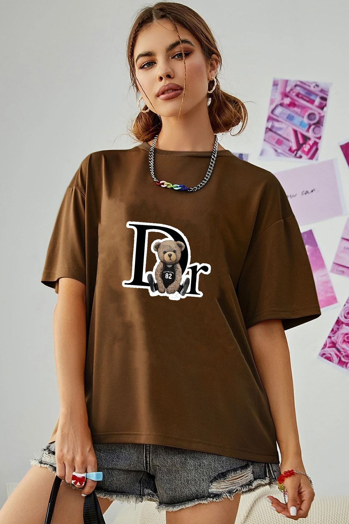 uyguntarz Unisex Dr. Ayı Tasarım Basklı Tshirt
