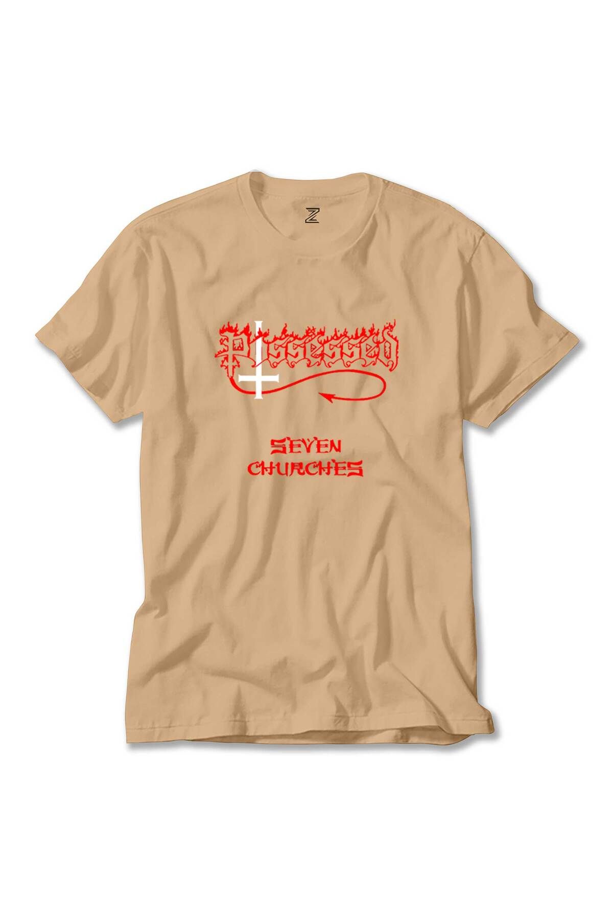 Z zepplin Possessed Seven Churches Krem Tişört