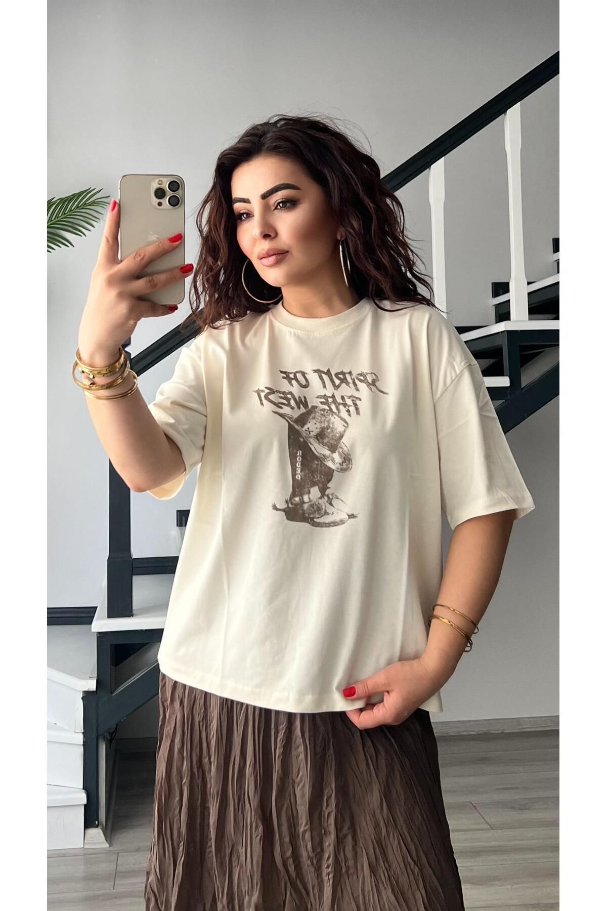 Oslove Krem Spirit Of The West Tshirt