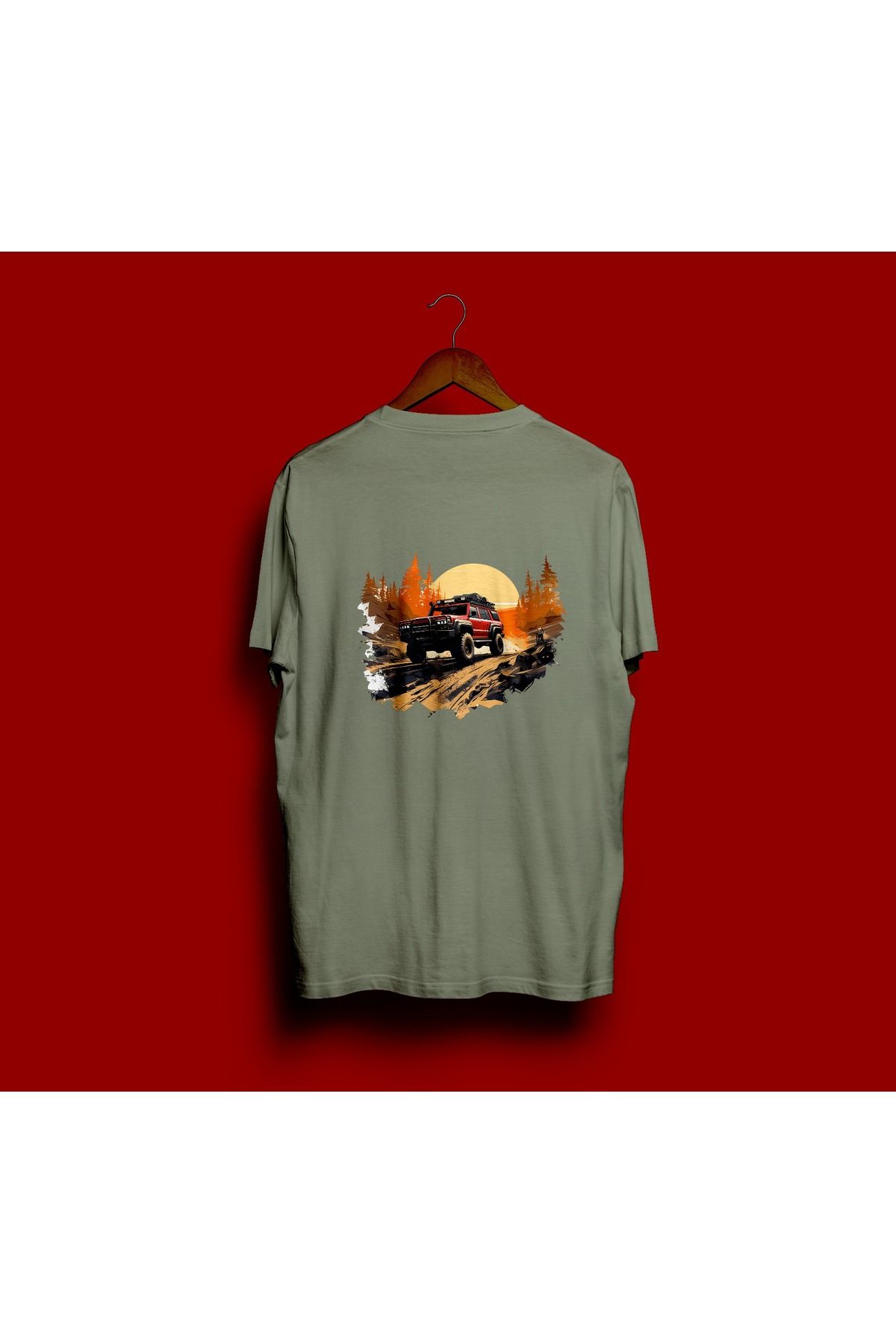 MODA KISA KOLLU REGULAR KALIP OFF-ROAD DESENLİ T-SHIRT
