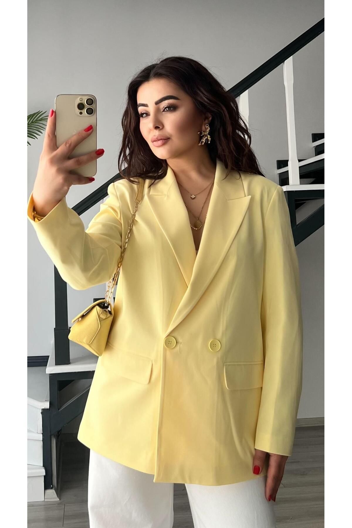 Oslove Sarı Blazer Ceket