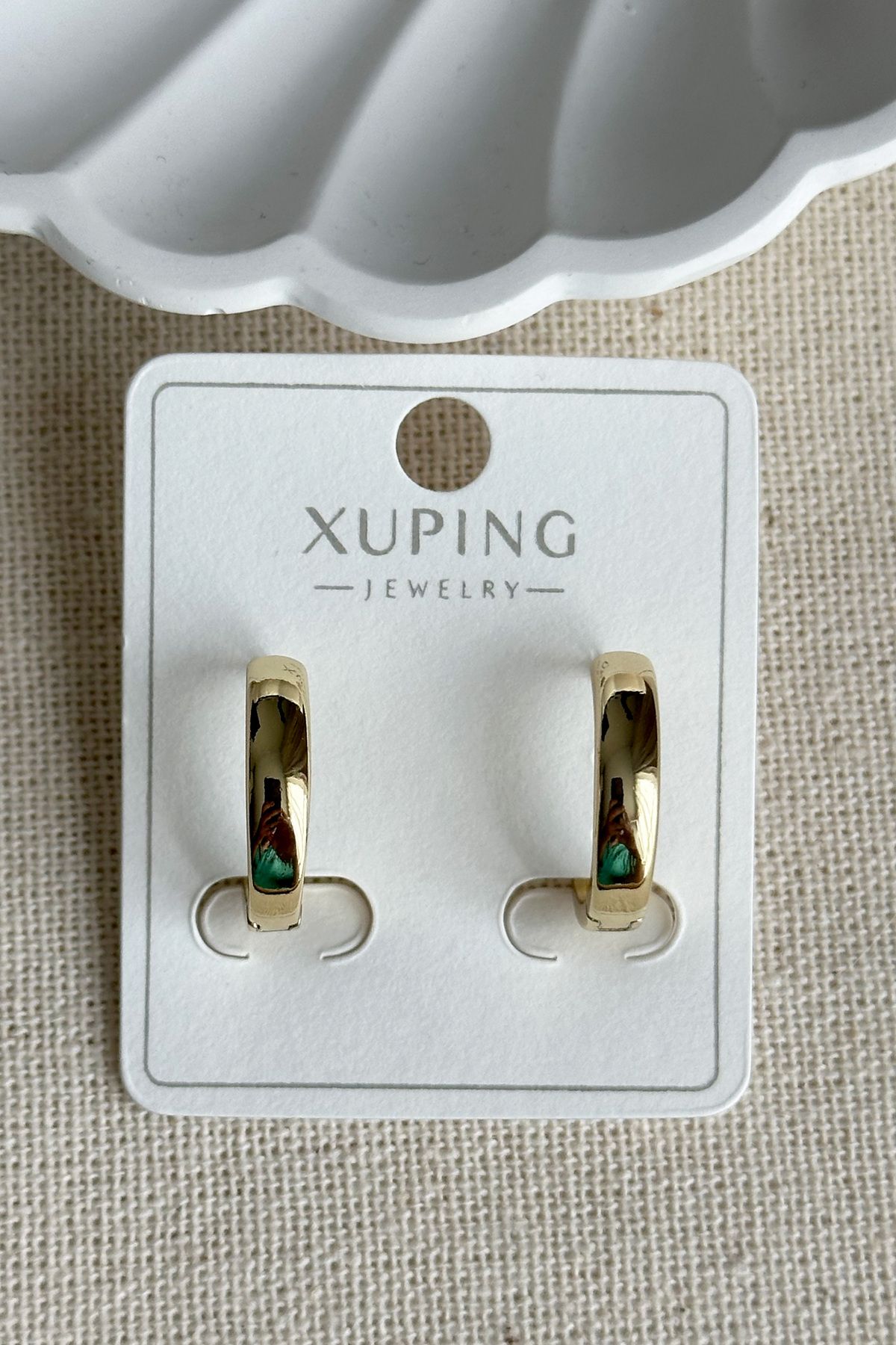 Modacaprea Xuping 14K Sade Halka Kadın Küpe – Kararmaz | Kadın Takı Xuping Küpe