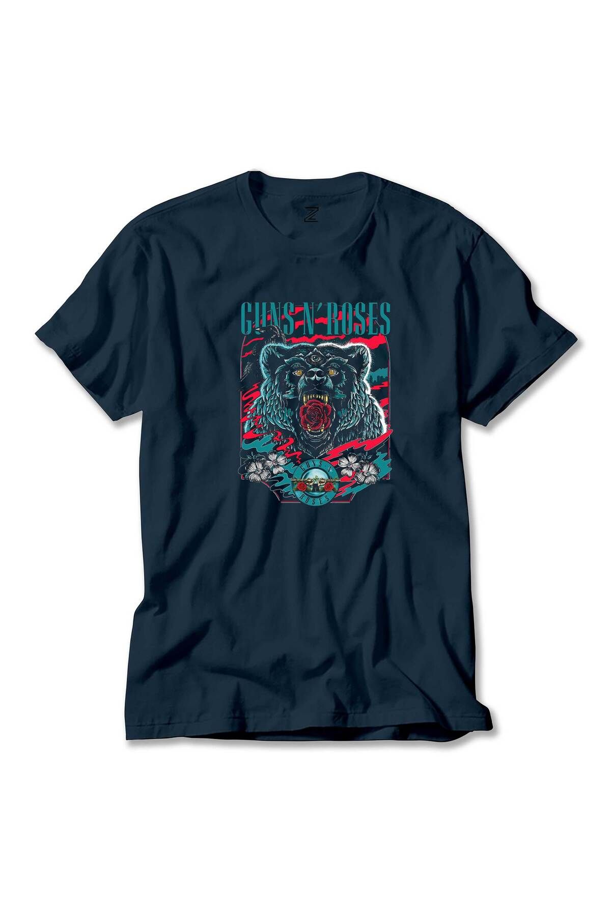 Z zepplin Guns N Roses Bear Lacivert Tişört