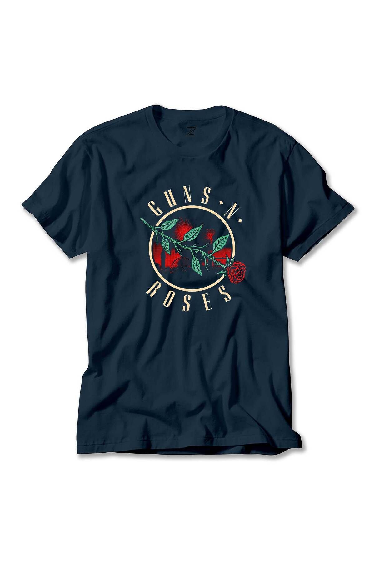 Z zepplin Guns N Roses Logo 2 Lacivert Tişört