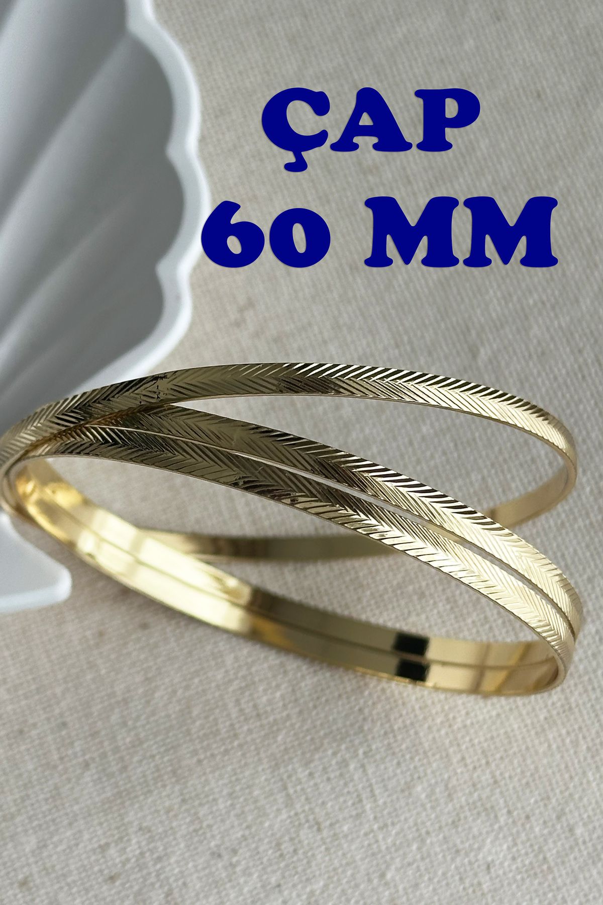 Modacaprea Xuping 14K 60 mm Üçlü Zigzag Bilezik Kadın Karamaz Bilezik Xuping Bilezik