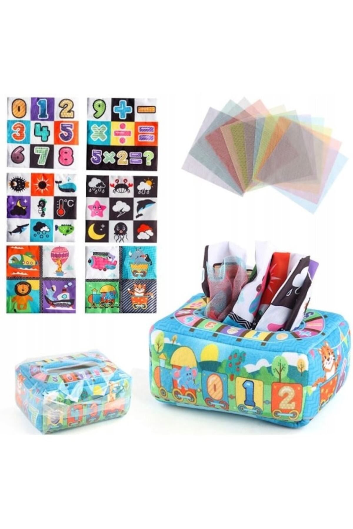 indiggo-Cutie senzorială cu șervețele Montessori pentru bebeluși BlueTrainBox 3