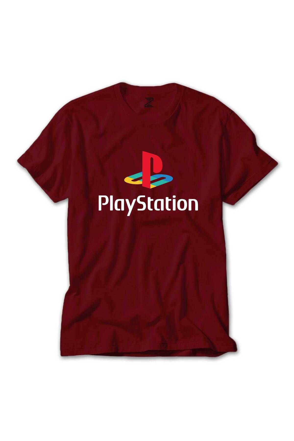 Z zepplin Playstation Logo White Kırmızı Tişört