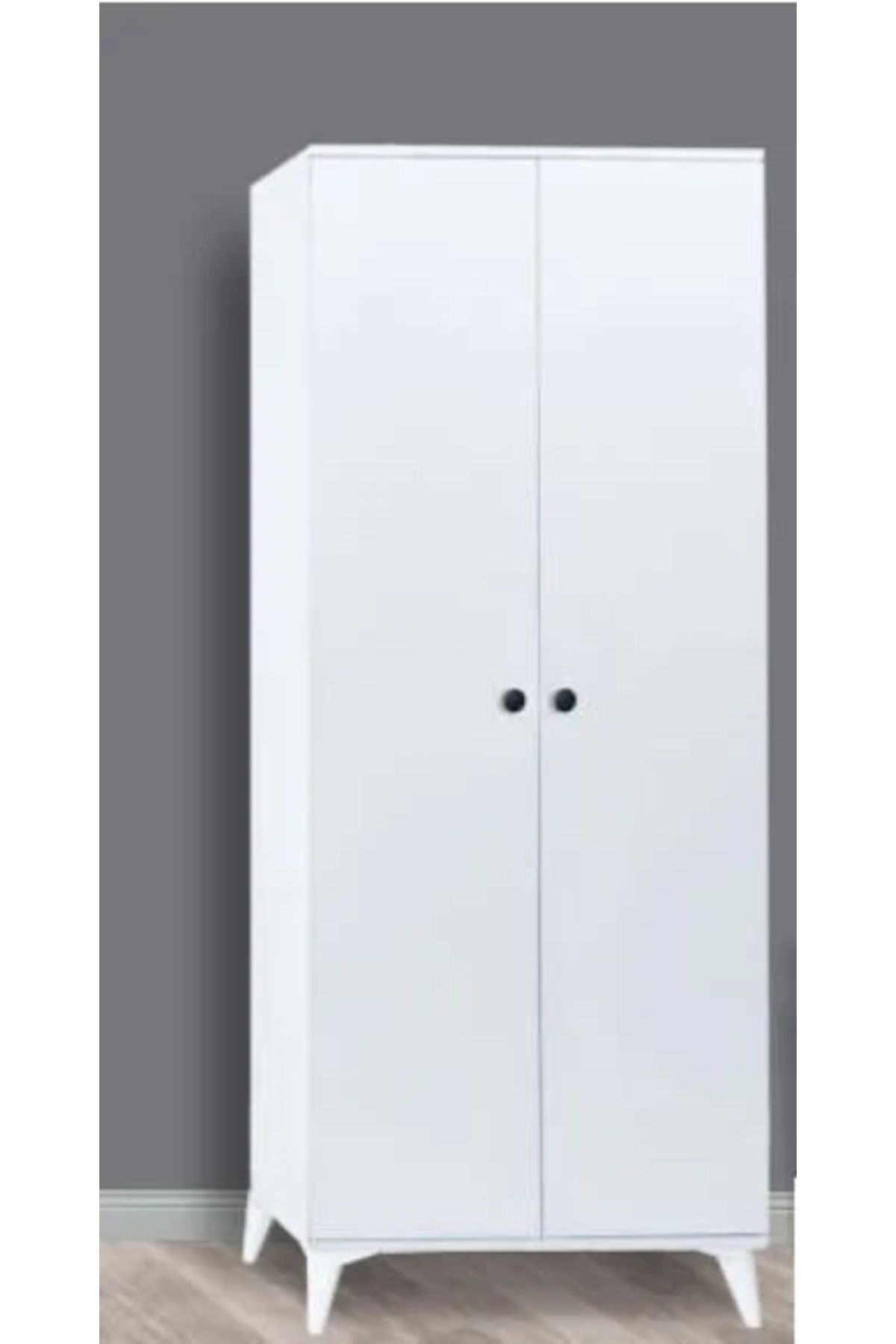Yuvaset Home 2 Kapılı Aynasız Raflı Beyaz Dolap