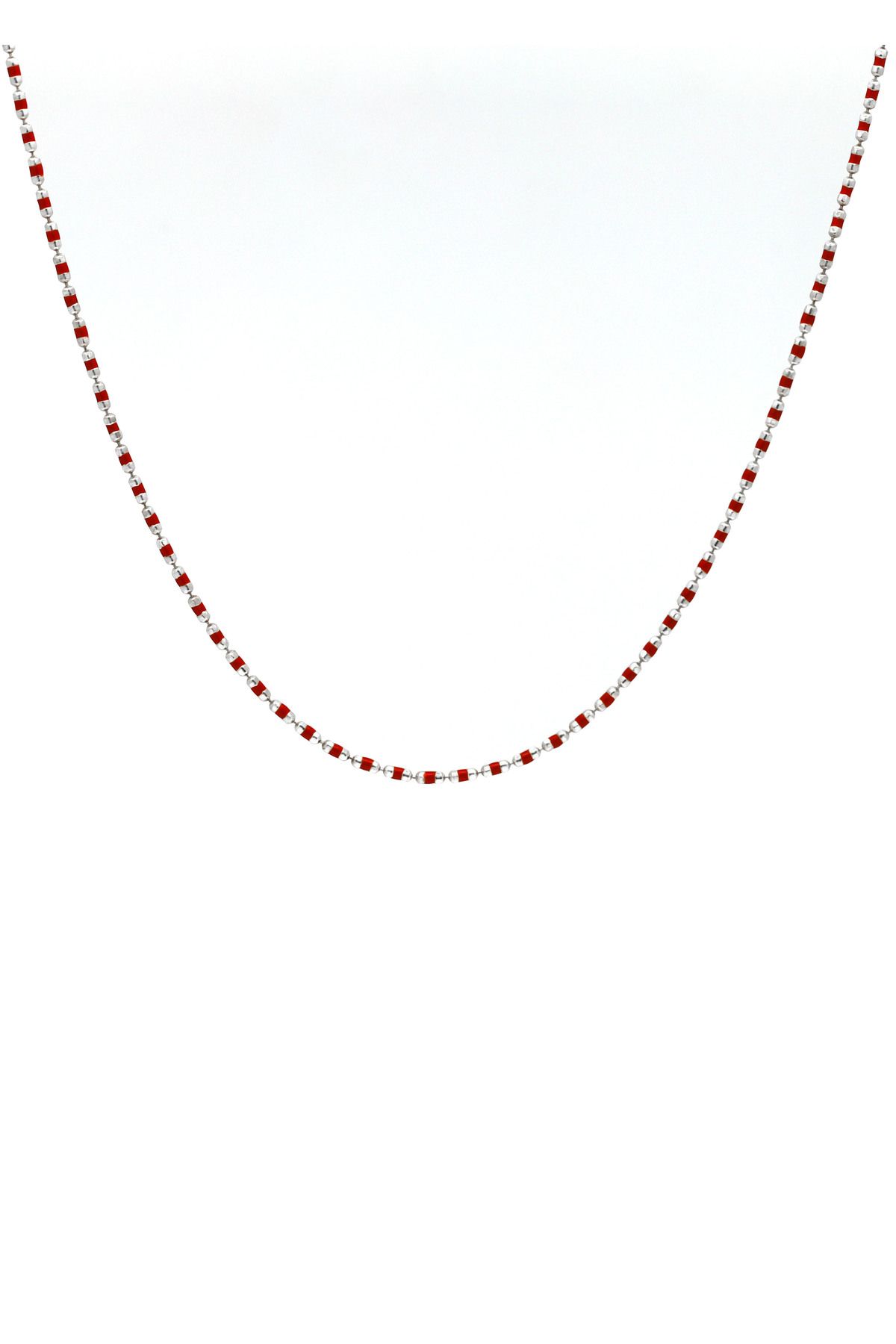 Own Jewelry Mineli Top Zincir Kolye Rodyum Kaplama 925 Ayar Gümüş