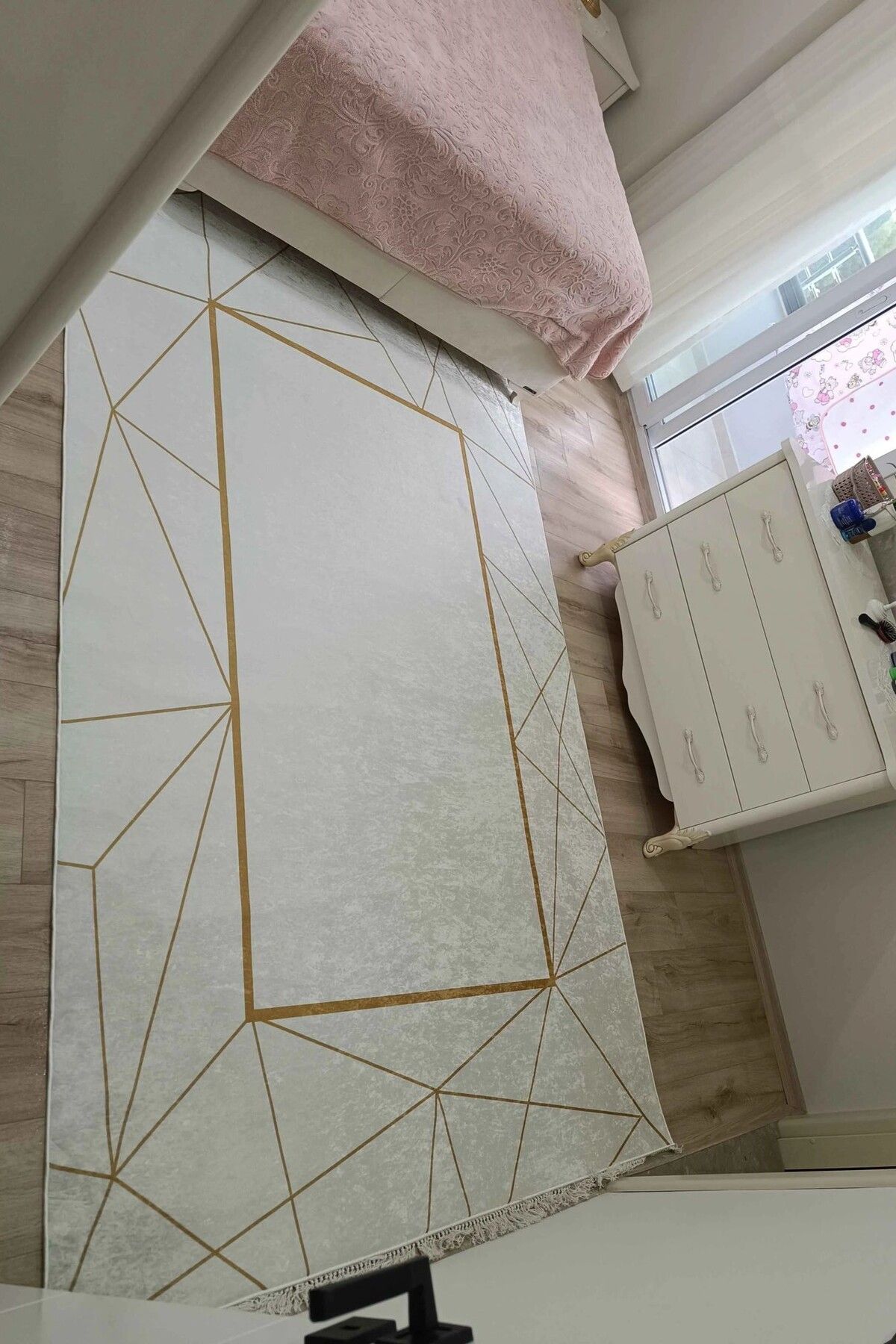 VOPTEKS Gold Halı Yatak Odası Halısı Makinede Yıkanabilir Kaymaz Taban Halı