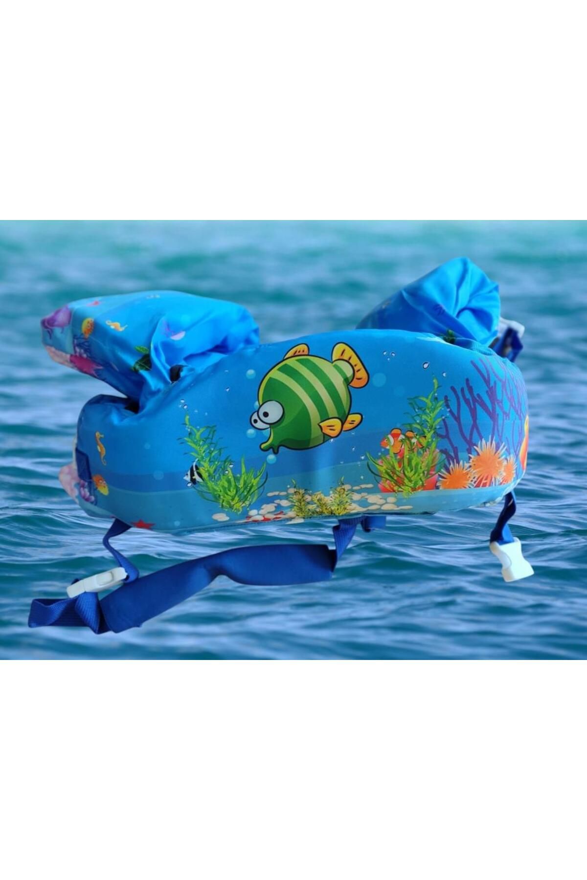 buradanaldım Sevimli Balık 14-25 Kg Sünger Dolgulu Çocuk Havuz Deniz Yüzdürme Yeleği, Can Yeleği Elbise, Deniz Si