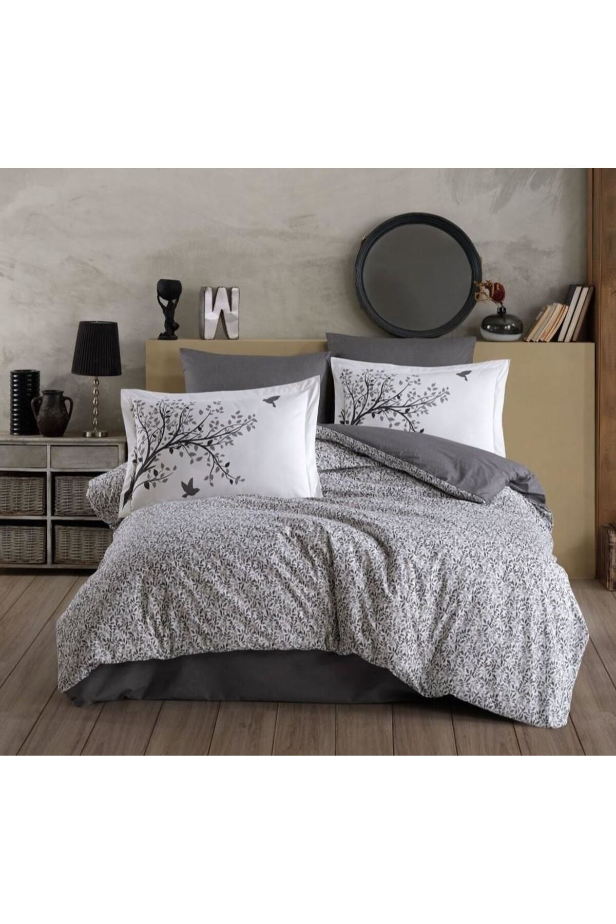 swilex Hoby Çift Kişilik Poplin Nevresim Takımı Arianne Gri