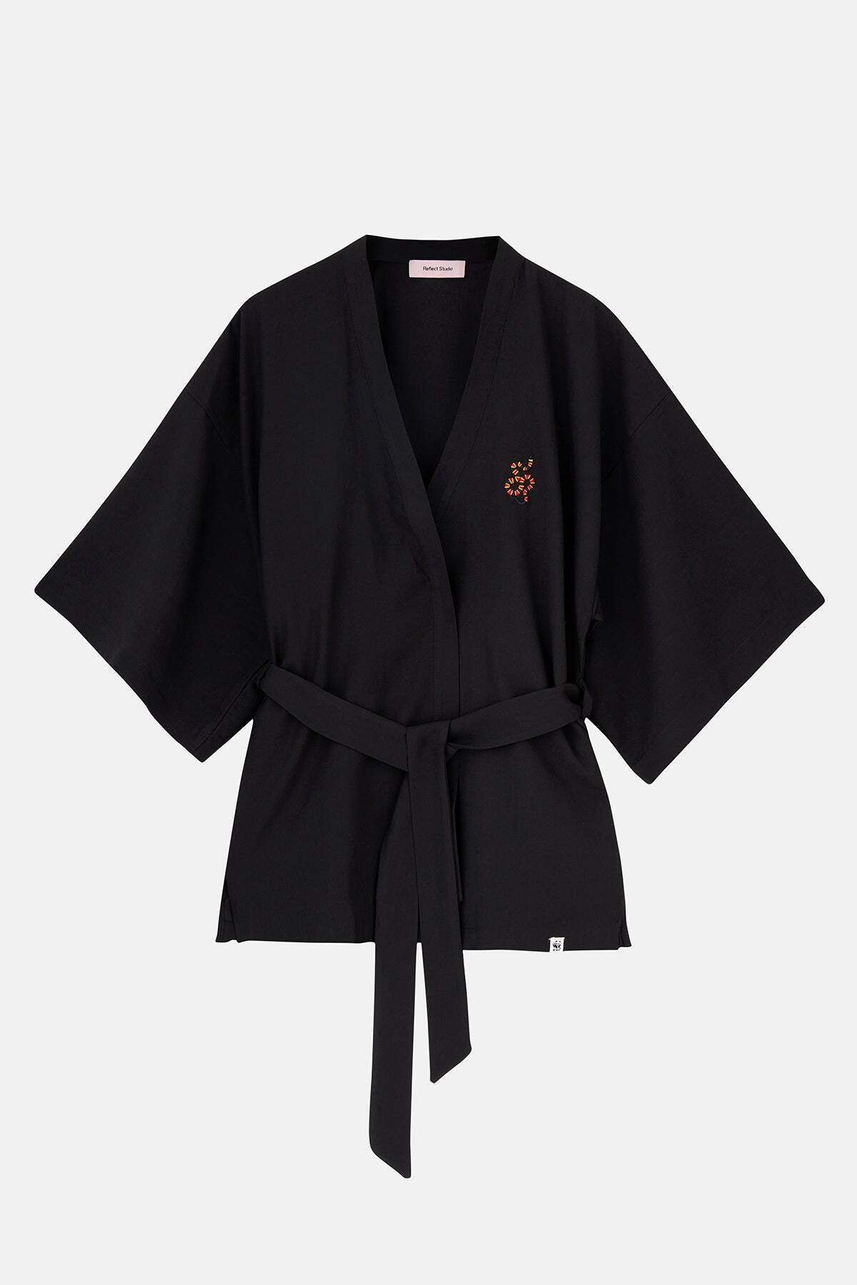 WWF Market Mercan Yılanı TENCEL™ Kimono - Siyah