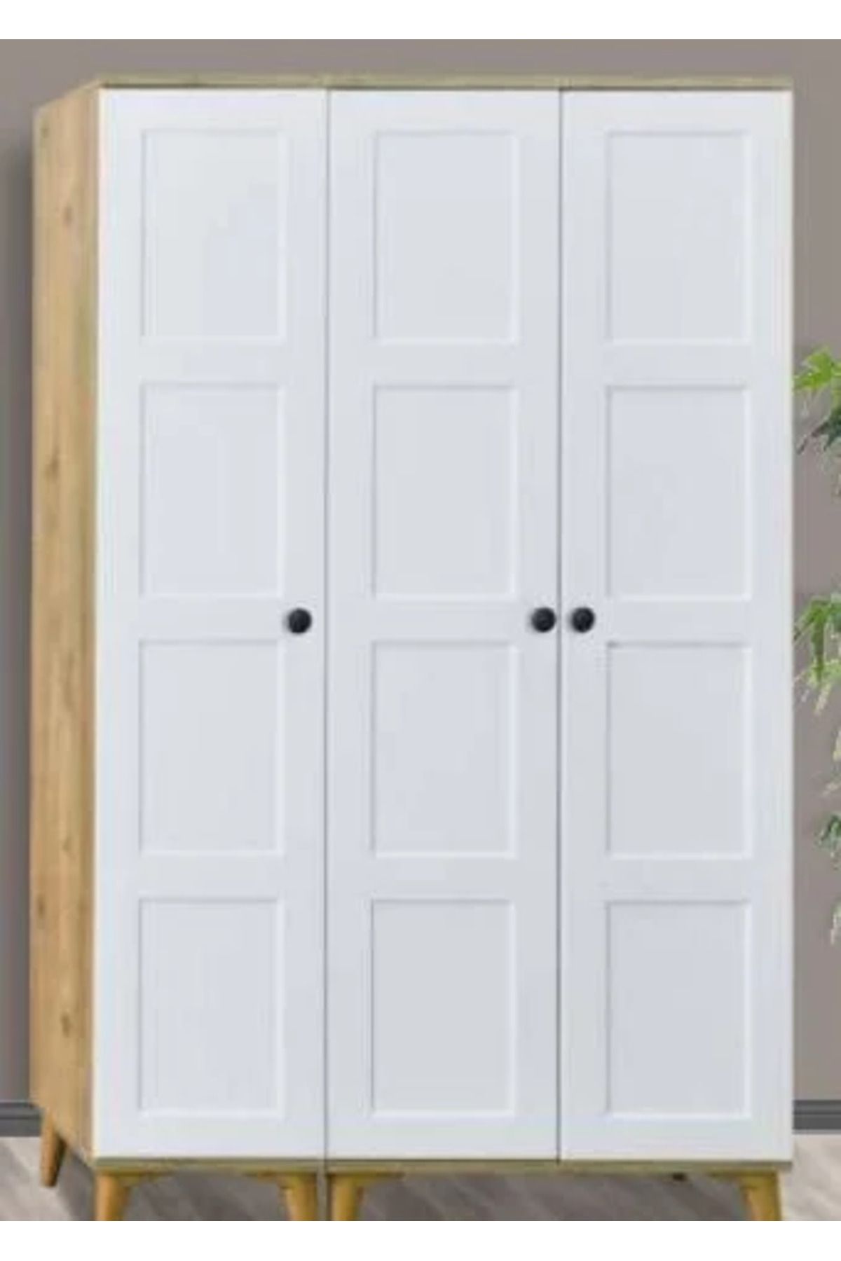 Yuvaset Home Kare 3 Kapılı Aynasız Beyaz Dolap