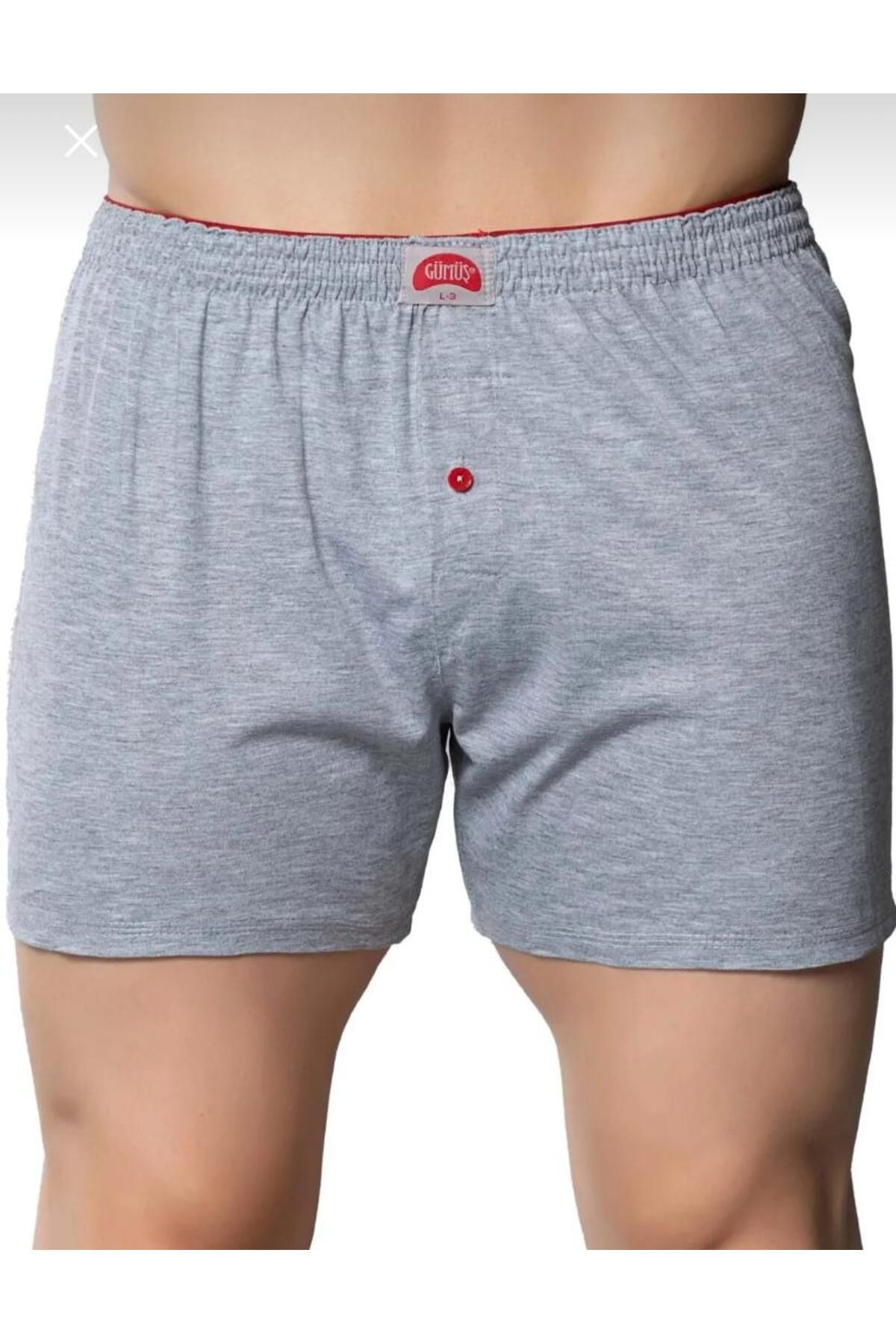 GÜMÜŞ Erkek penye boxer gri