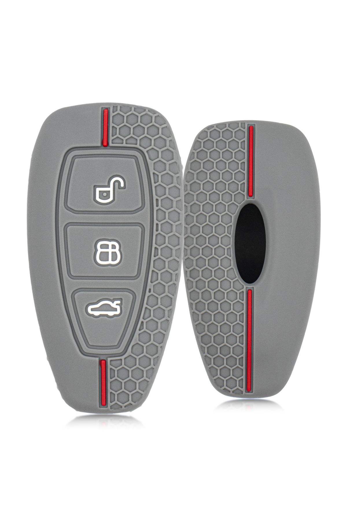 Rem Anahtar Oto Elektronik Anahtar Mondeo Focus 3 Buton Smart Silikon Anahtar Kılıfı - Gri