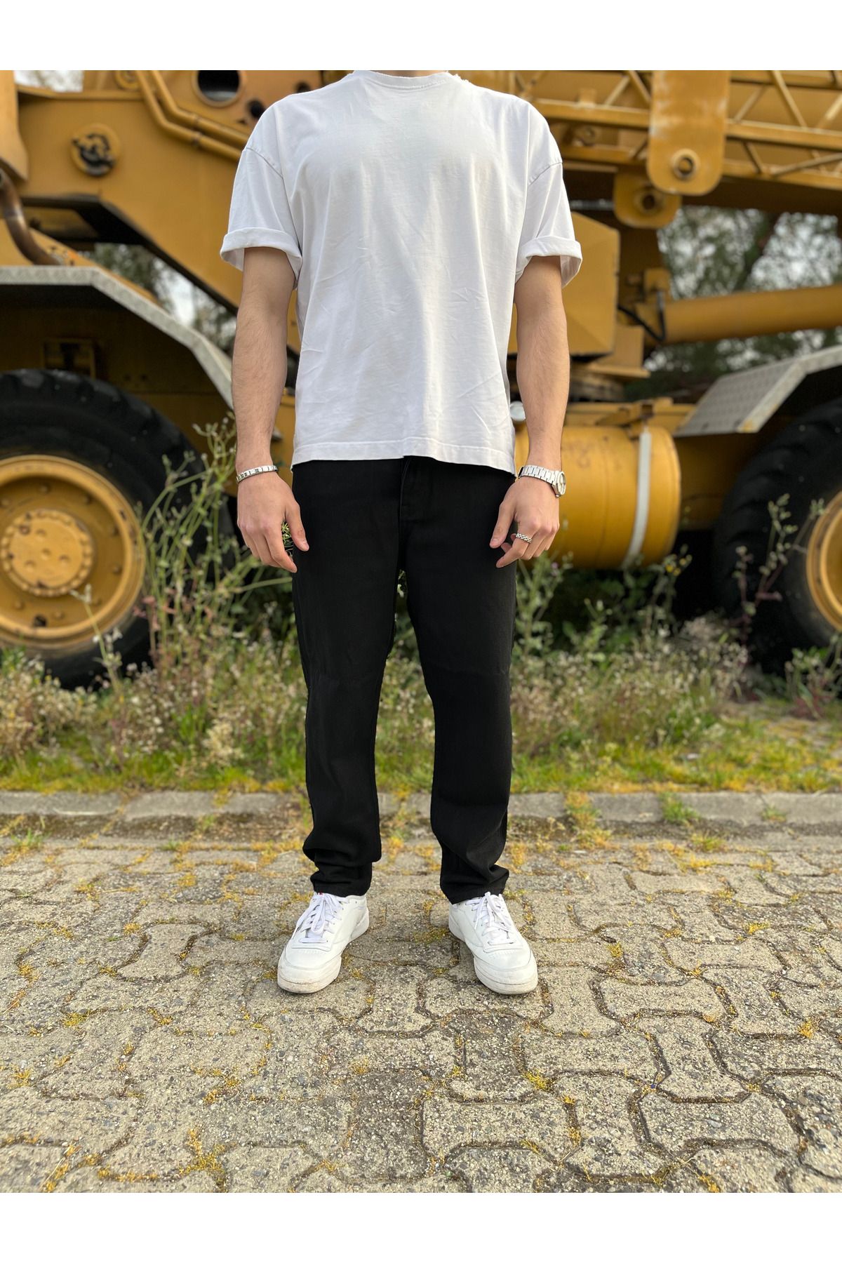 G Wear Erkek Rahat Kalıp Siyah Boyfriend Jean
