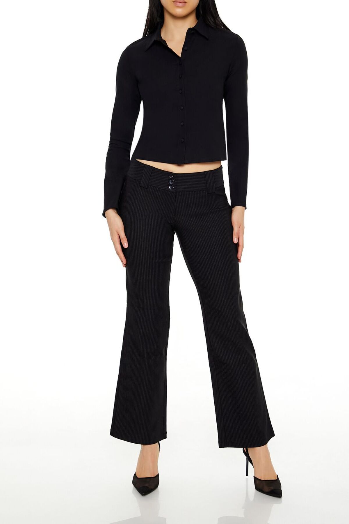 Forever 21 Çizgili Düşük Bel Pantolon