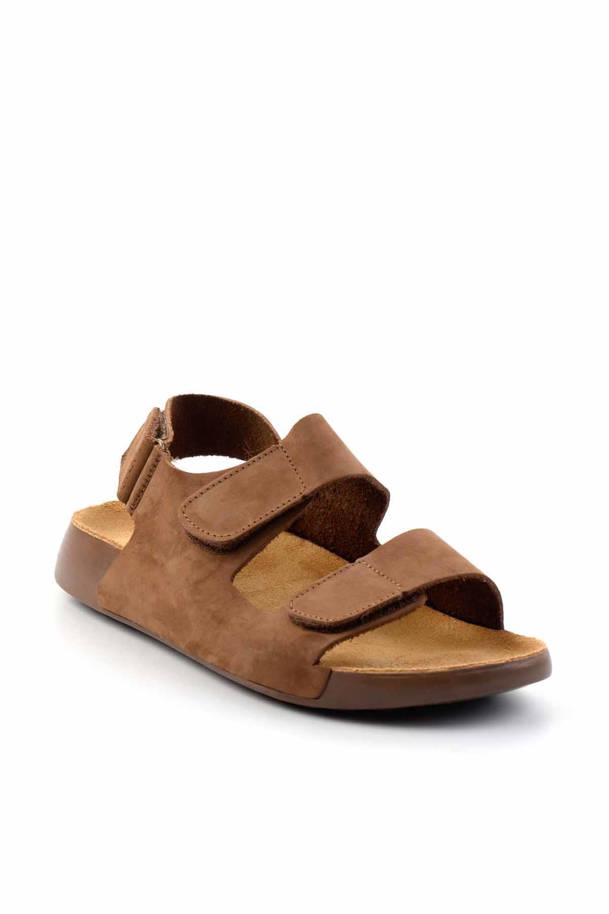 Bambi-Brown Nubuck Genuine Leather Women's Slippers - K05819021101 3