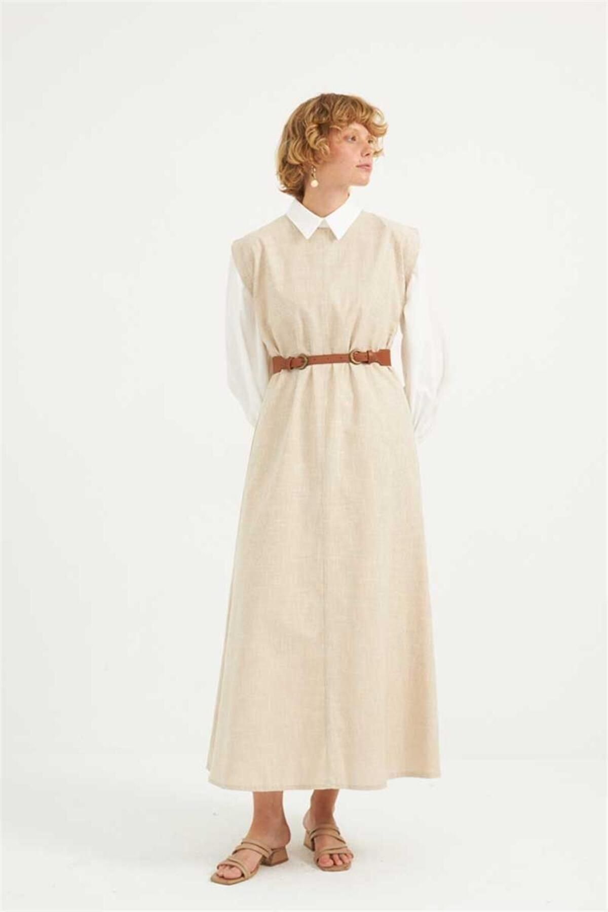 ALYOSHA FASHION Çift Tokalı Kemer Taba