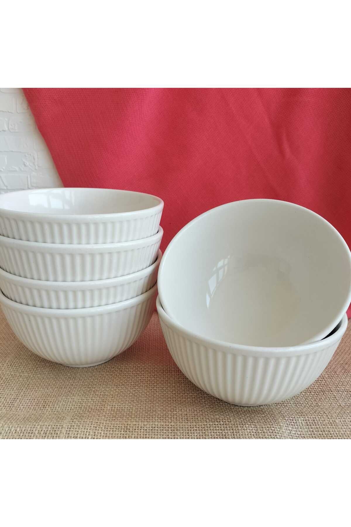 SERANO Çorba Kasesi Beyaz 12 cm 6 Adet,Çerezlik,Sunumluk,Dondurma Kasesi,Salata Kasesi