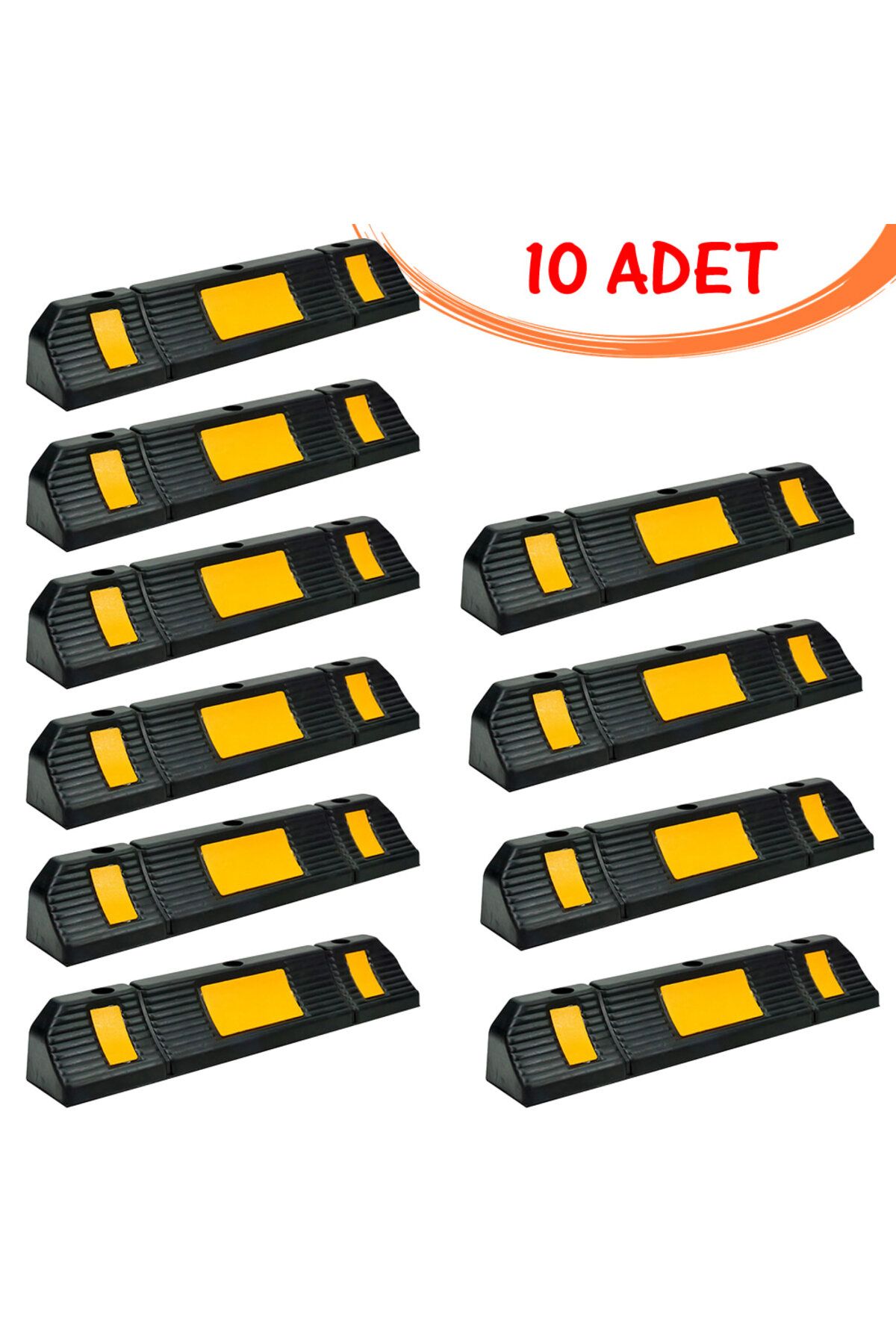 İlgi Trafik Kauçuk Araç Takozu Kauçuk Otopark Stoperi Araç Durdurucu Bariyer 60 cm (10 ADET)