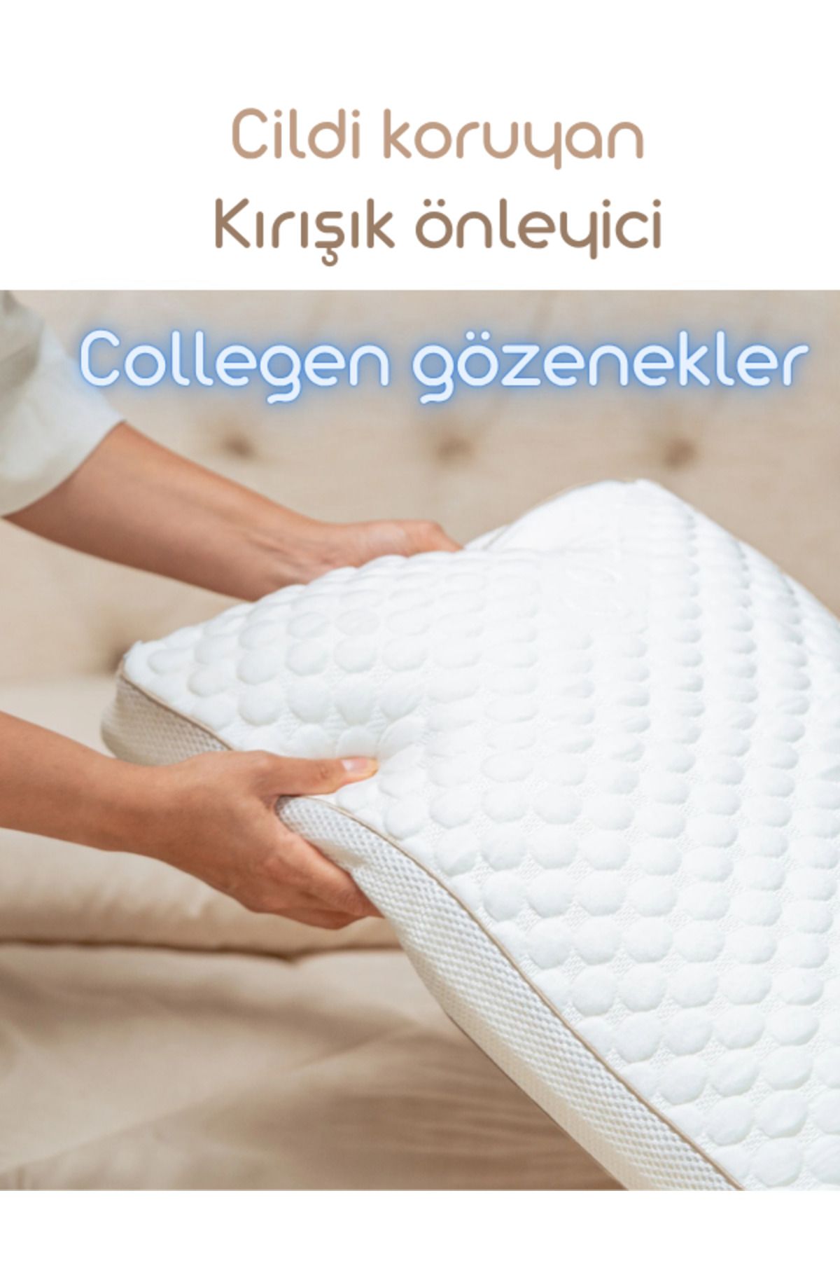 biomood Milla Kolajen Ortapedik Visko Yastık & Güzellik Lifli & Boyun Baş Hafızalı & Cilt Kırışık Önleyici