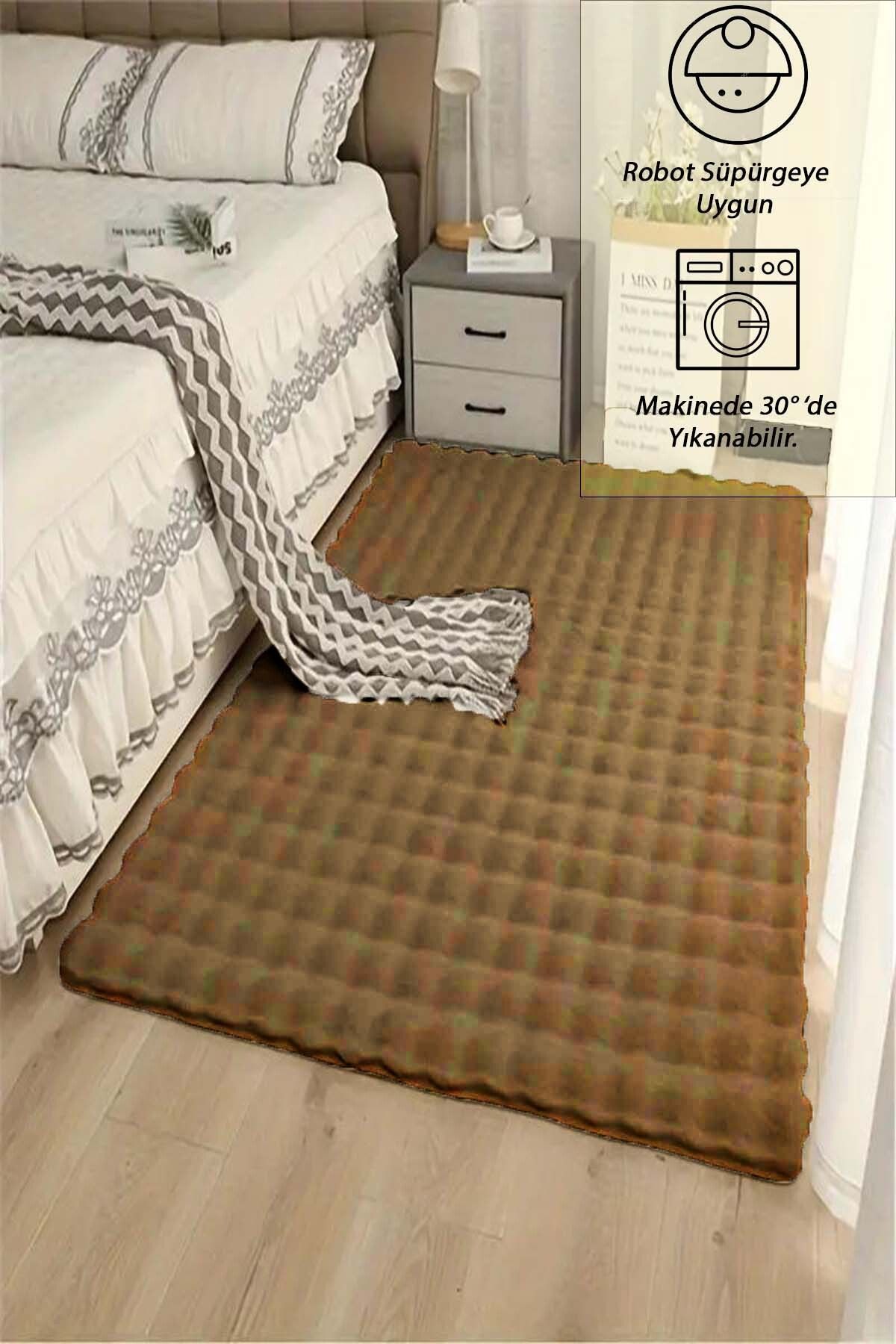 Raschel Carpet Vizon Yumuşak Bubble Kaymaz Özel Taban Peluş Halı Yolluk
