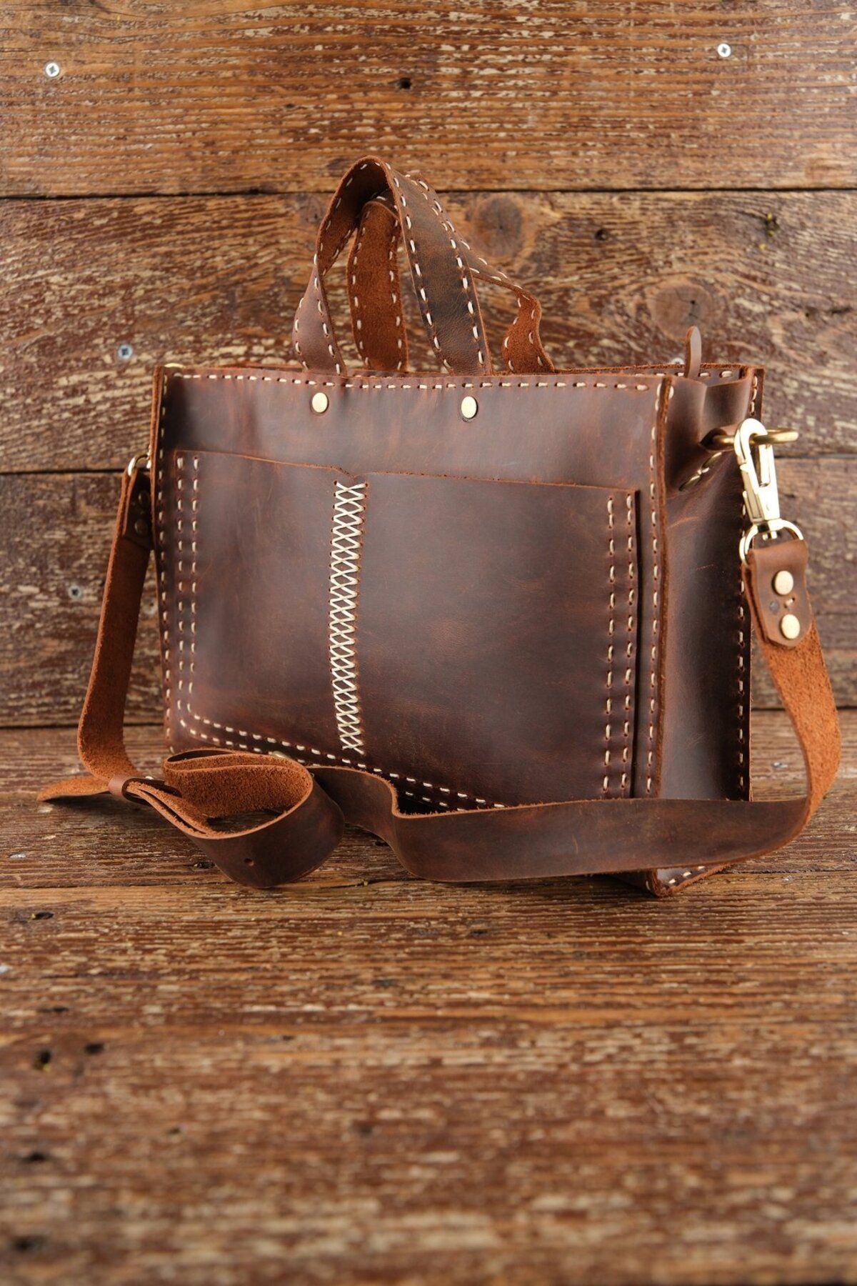 SUMRA El Yapımı %100 Hakiki Dana Derisi El ve Omuz Çantası 29cmx20cmx7cm SM-D-0070