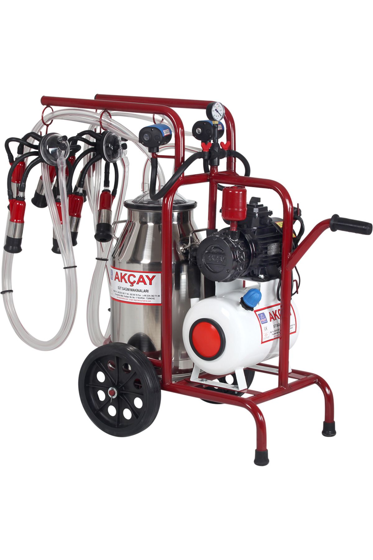 AKÇAY Akçay A2001 Çift Sağım Tek Güğüm Süt Sağım Makinesi 40 Litre Kuru