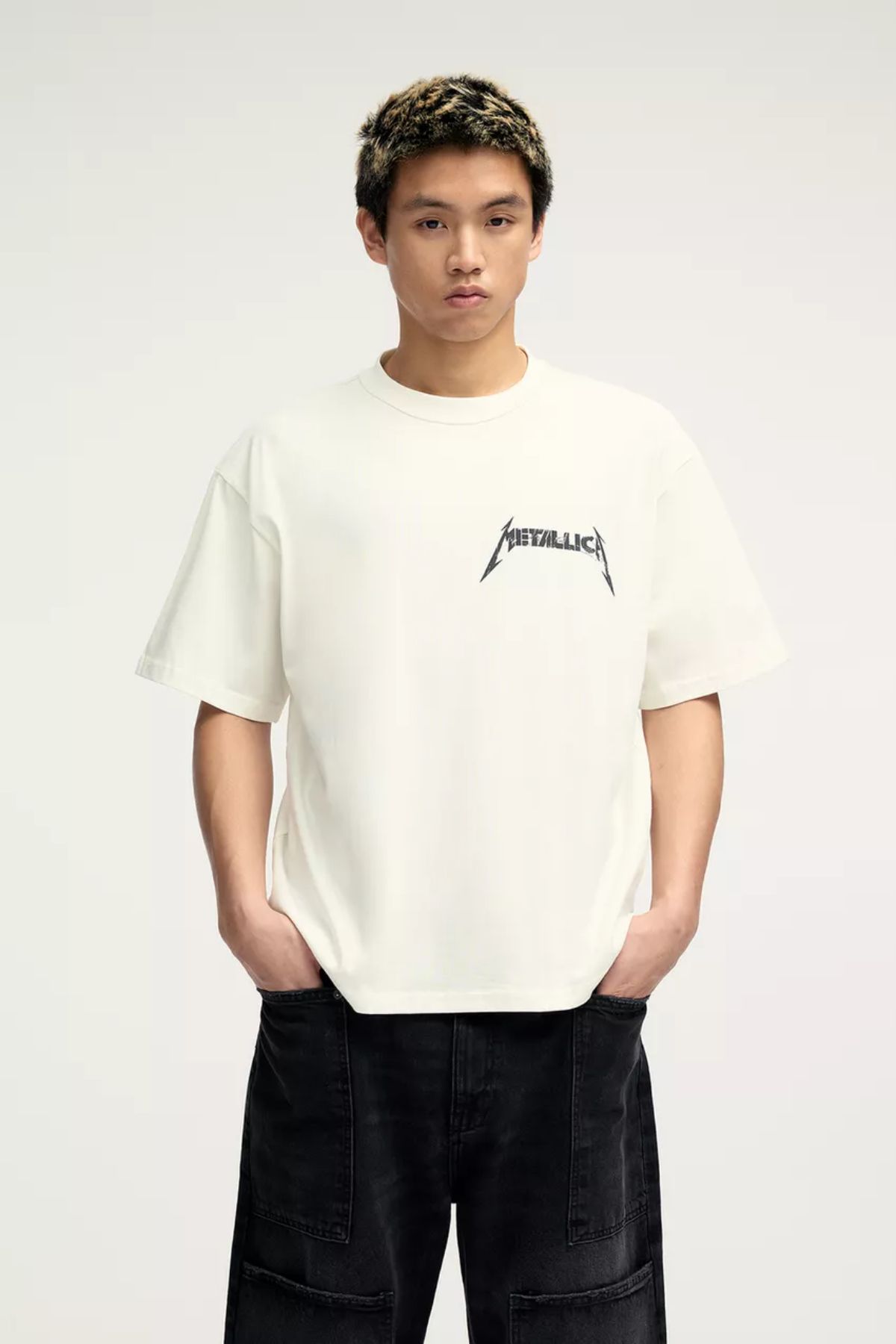 Koklonmoda Büyük Beden Unisex Metalica Baskılı Oversize T-Shirt