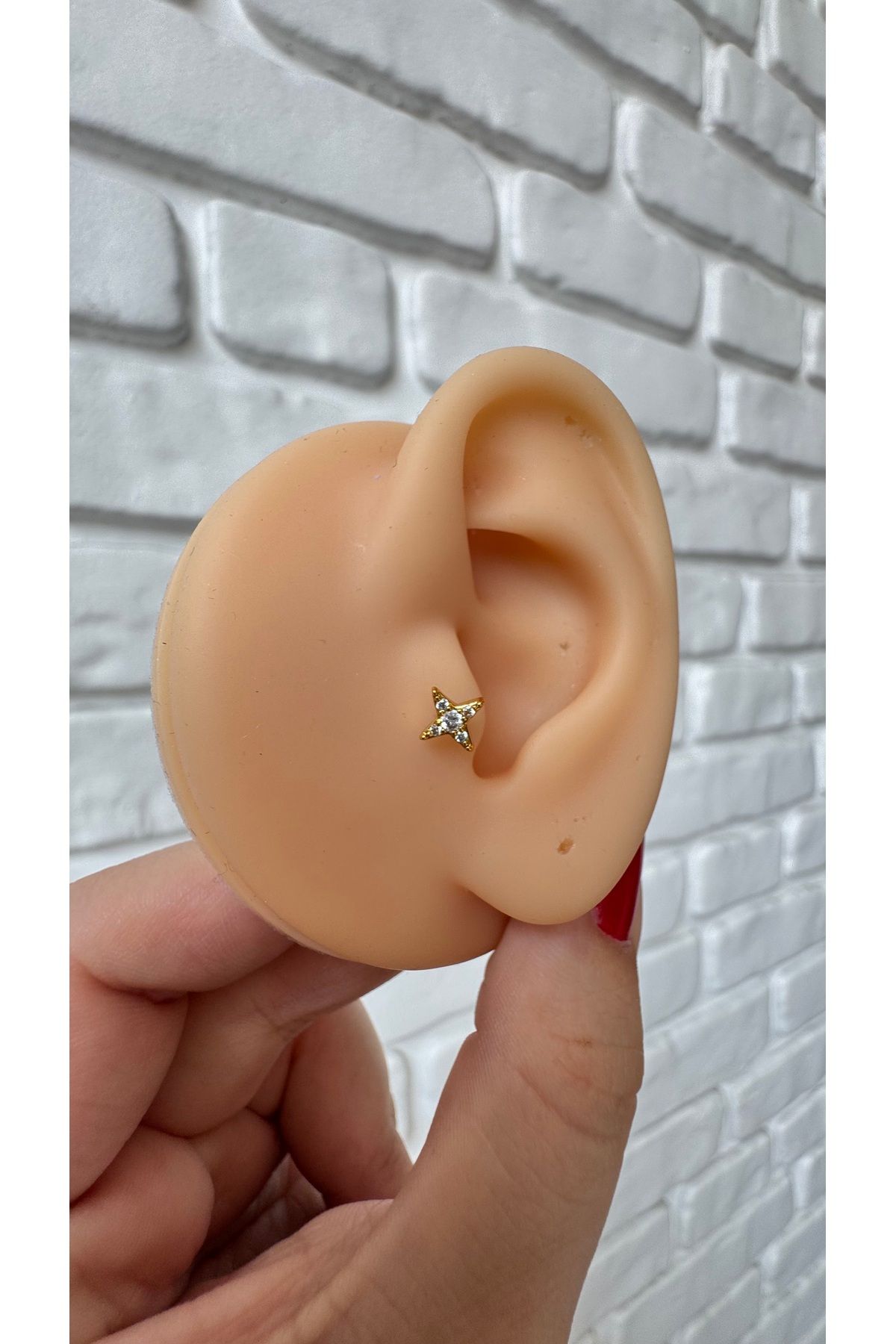alysa jewelry Cerrahi Çelik yıldız detaylı zirkon taşlı Piercing
