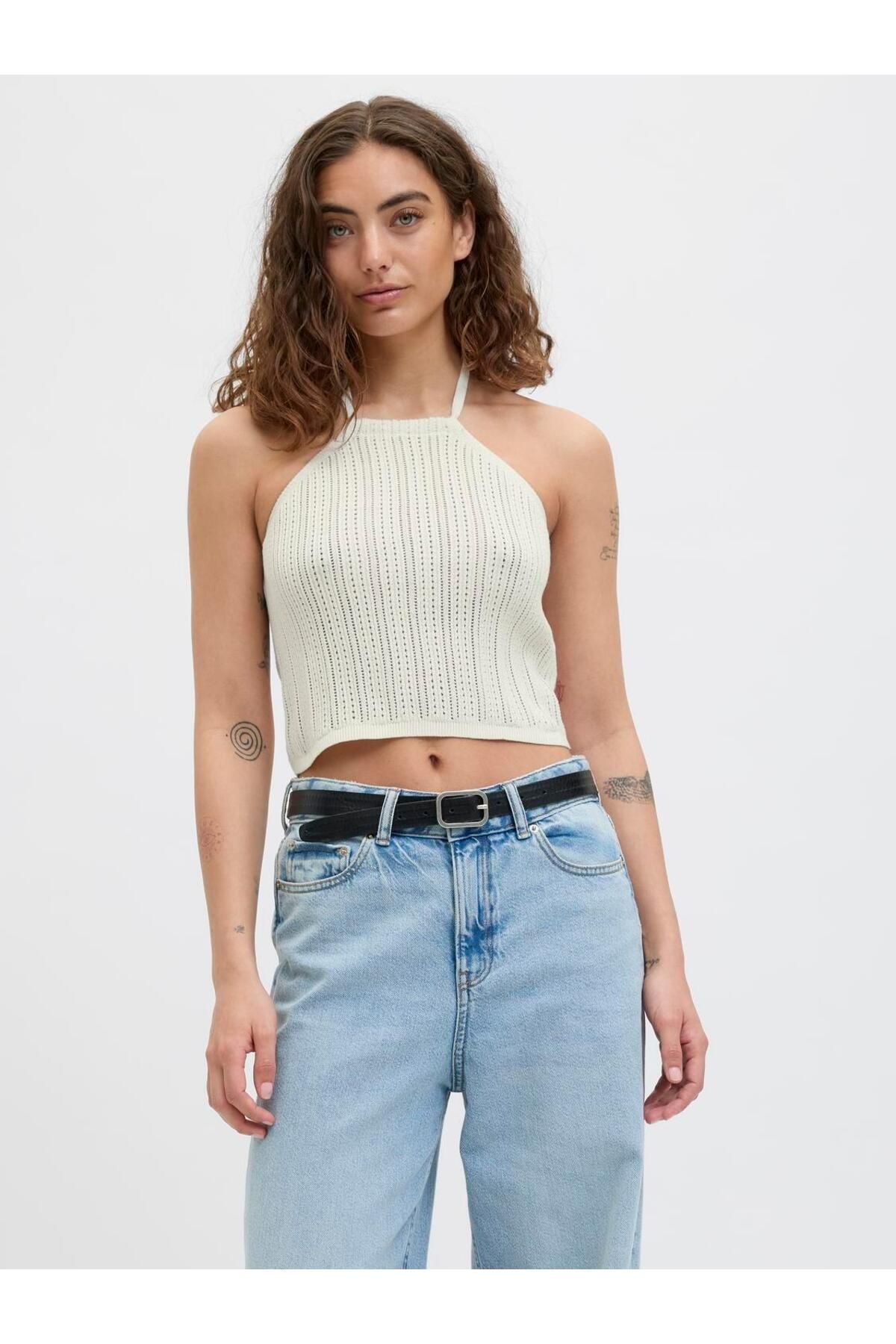 Jack & Jones Kadin Boyundan Baglamali Bluz - Zoella
