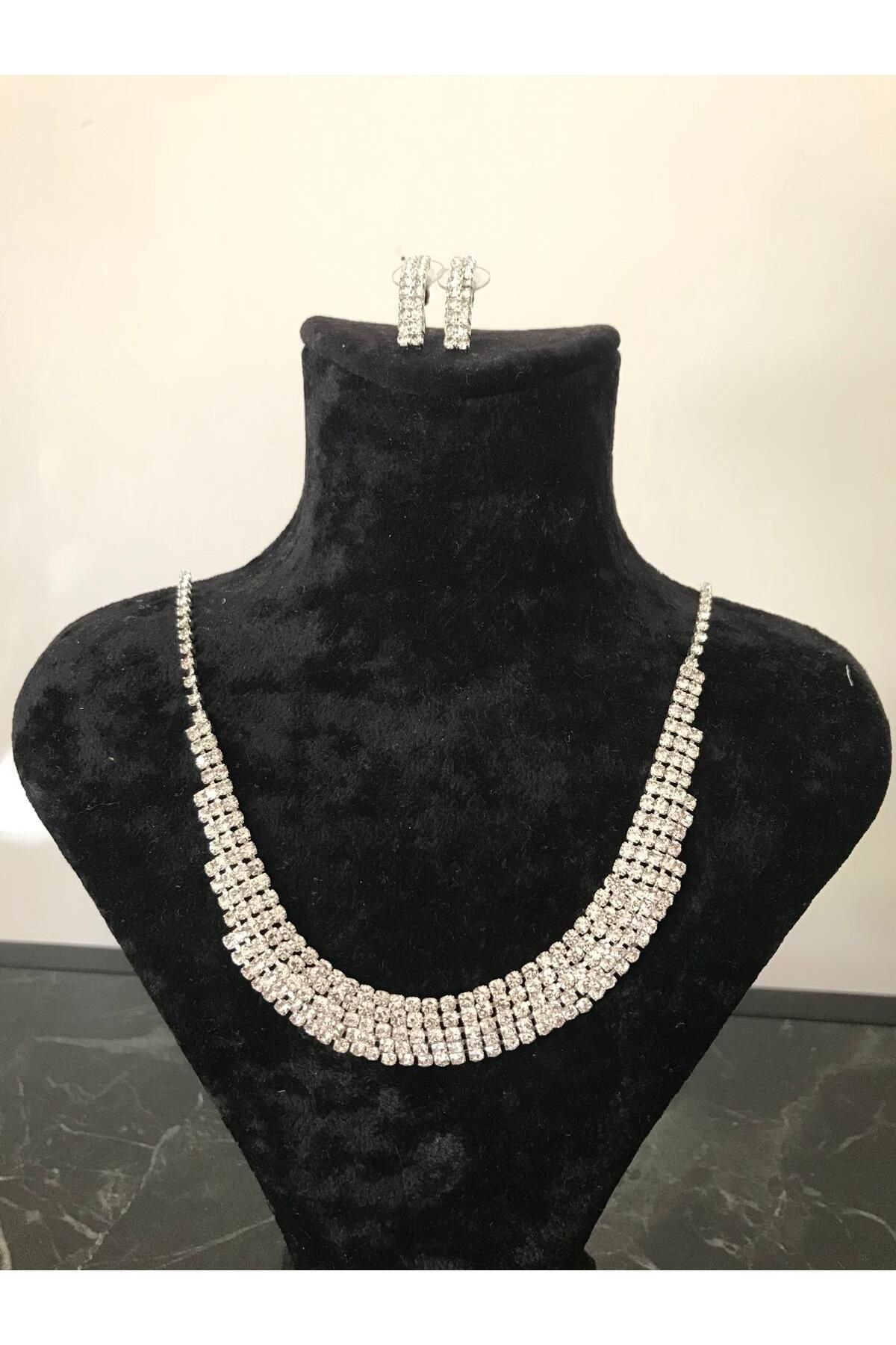 shop SU YOLU PARLAK KOLYE VE KÜPE SET AYARLANABİLİR İSTER UZUN İSTER TASMA ŞEKLİNDE SET