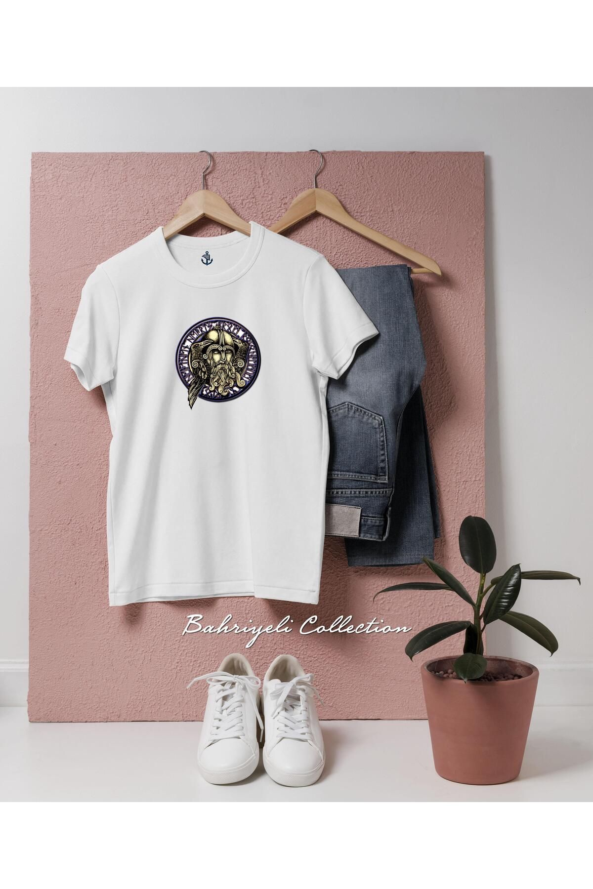 bahriyeli.jpeg Oversize Mythology Viking Illustration Tasarımlı Unisex T-Shirt
