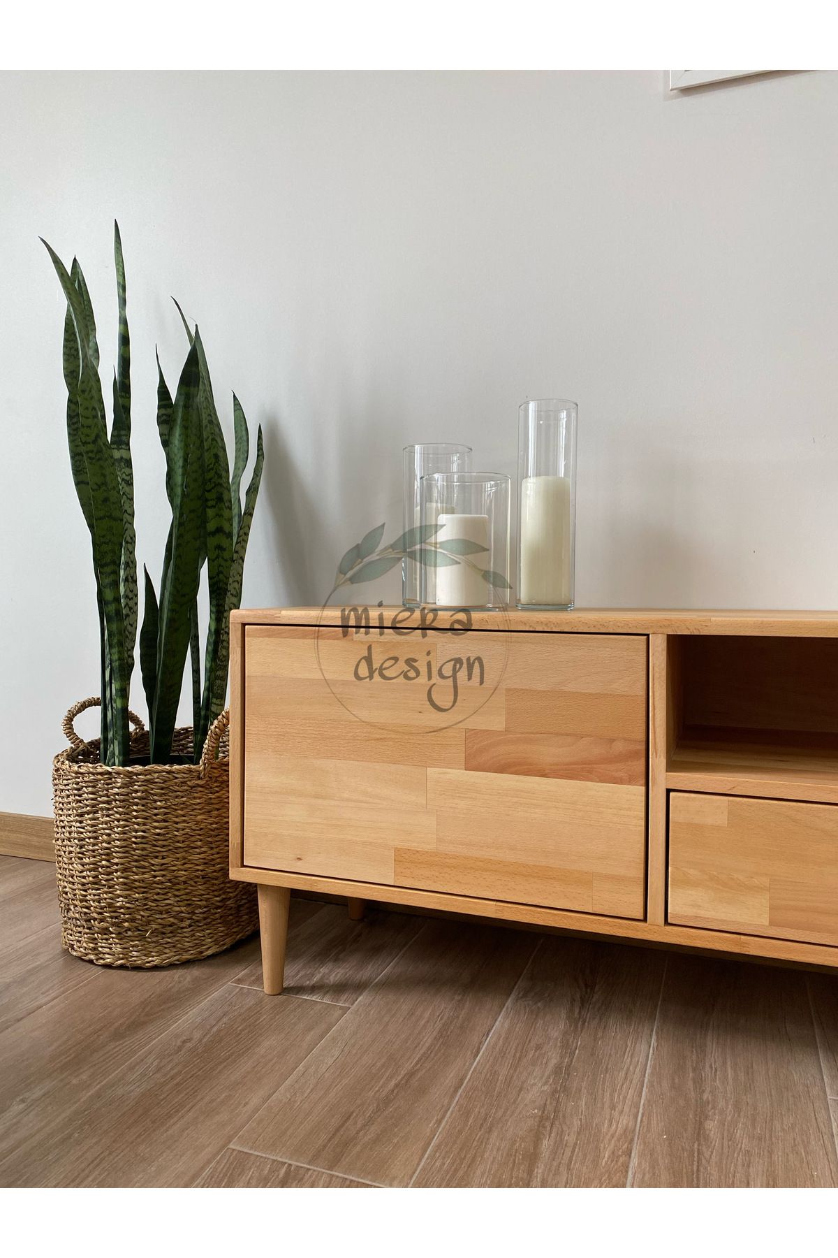 miera design Kayın ağacı tv ünitesi
