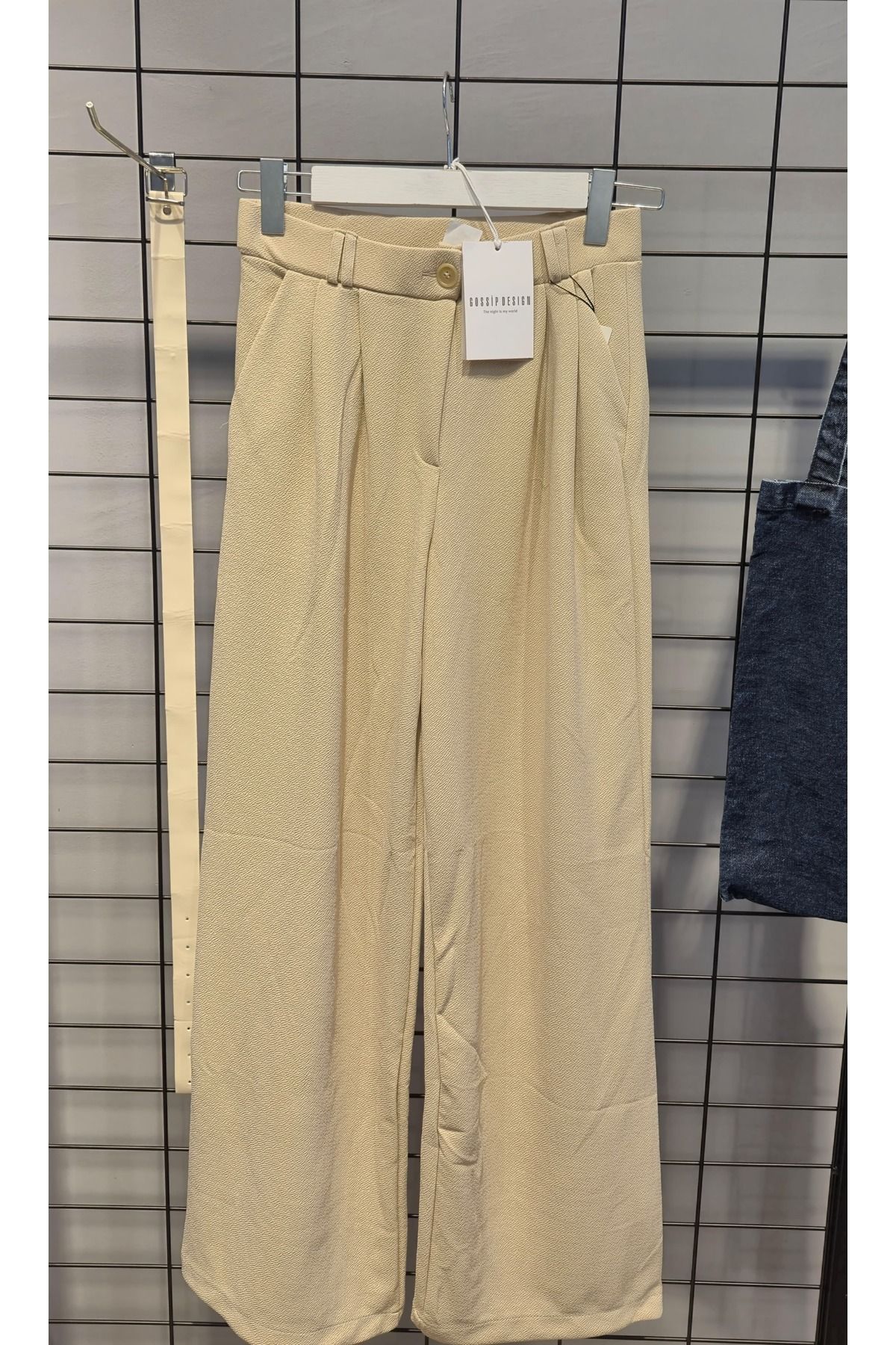 Key Denim KEMERLİ BAGGY KALIP KADIN KUMAŞ PANTOLON