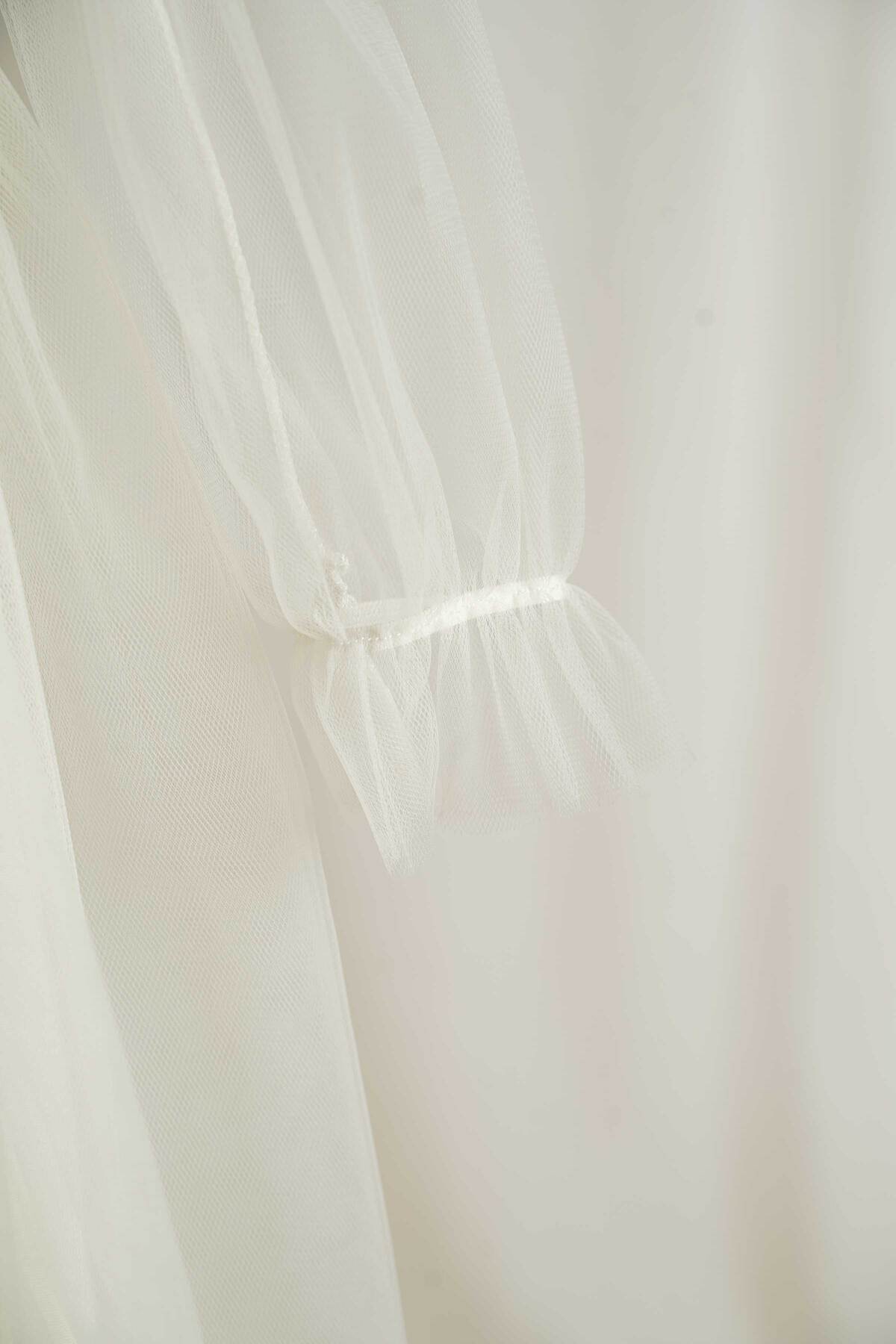 Mini Chics Tül Uzun Kol Kız Çocuk Elbise fotoğrafı 5 (önizleme)