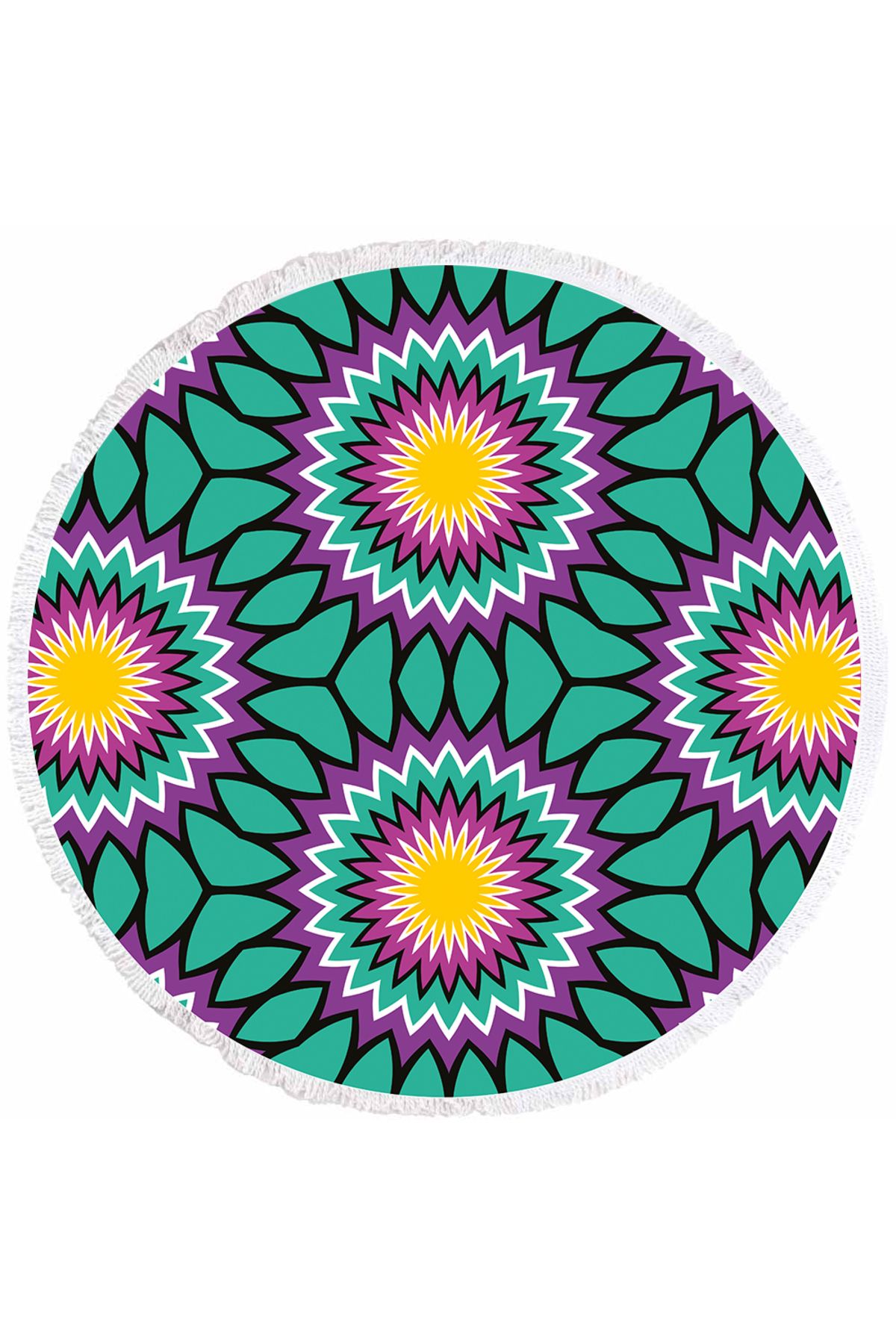 Fabeteks 3D Gül 3lü Zikzak Plaj Havlusu 150x150cm