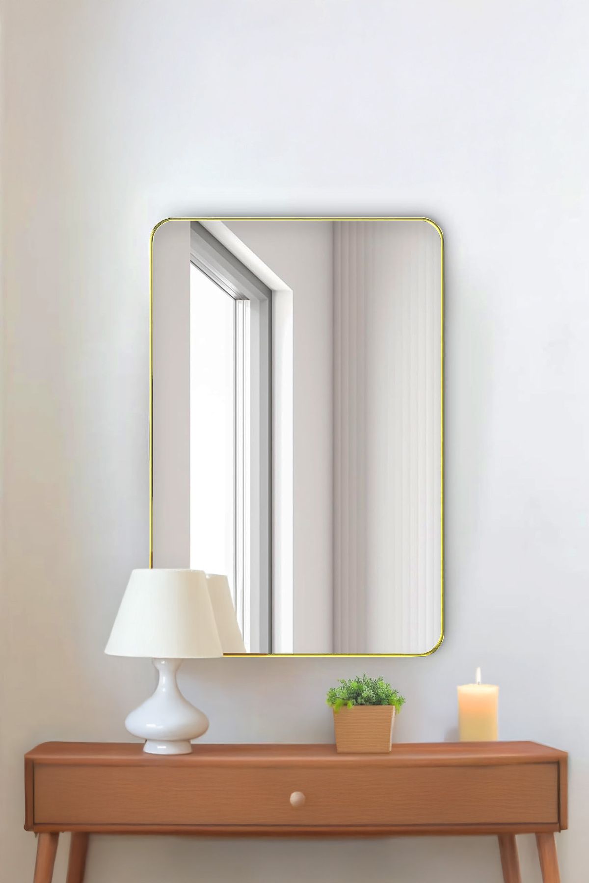 Perotti Riflesso Gold Dikdörtgen Duvar Aynası 50x70 cm