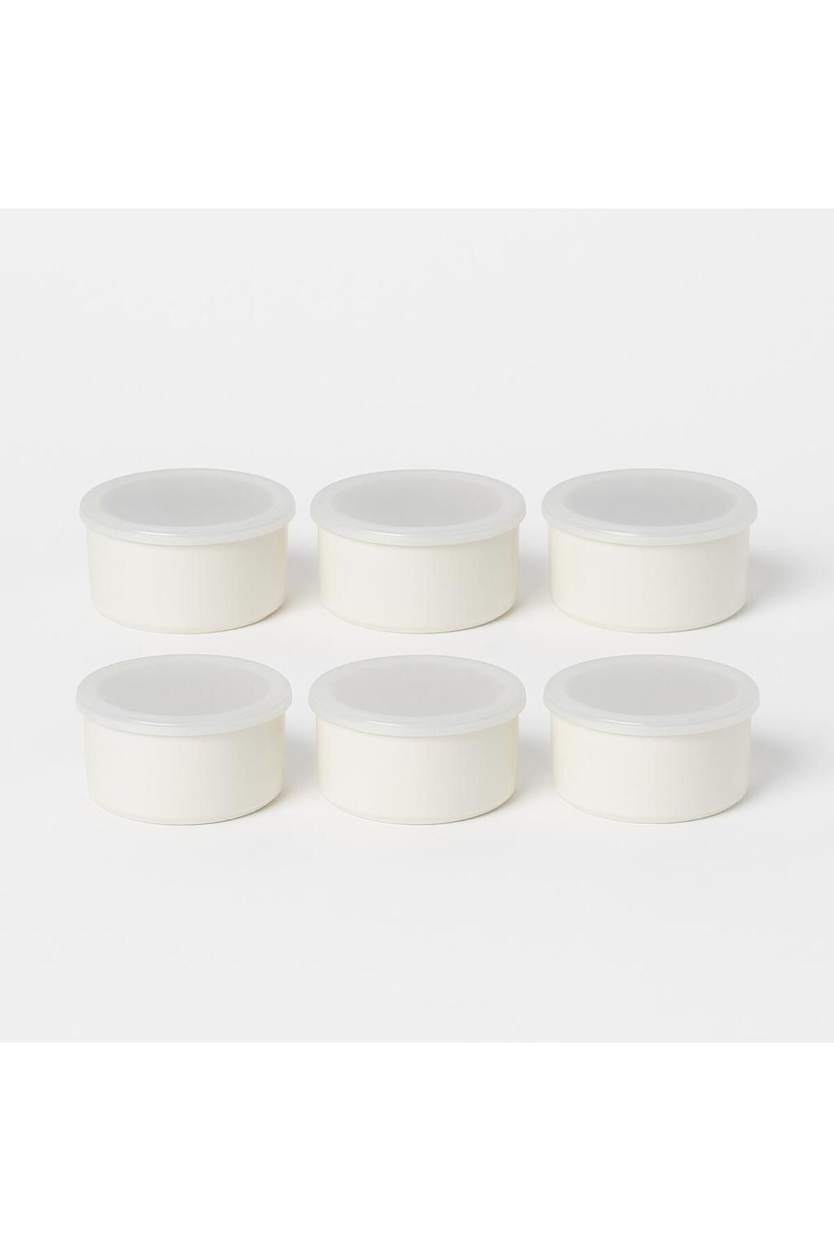 ela777 Seramik Kapaklı Kase Kahvaltılık Çerezlik 6lı 10x5cm