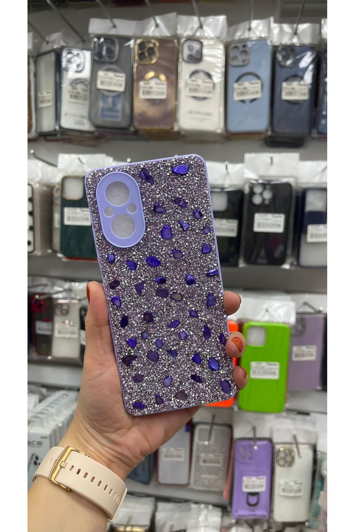 TECNOTREND Realme C67 4G Kılıf Parlak Taşlı Tasarım Pırlanta Kapak